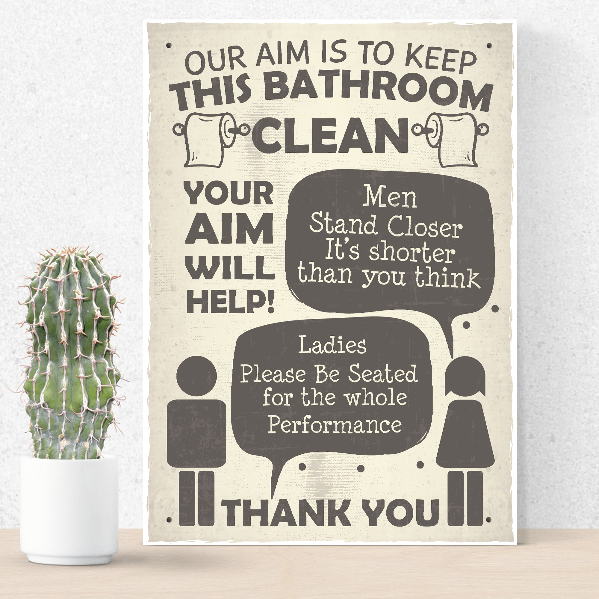 Funny Bathroom Signs Toilet Door Wall Plaques Men Ladies Shabby
