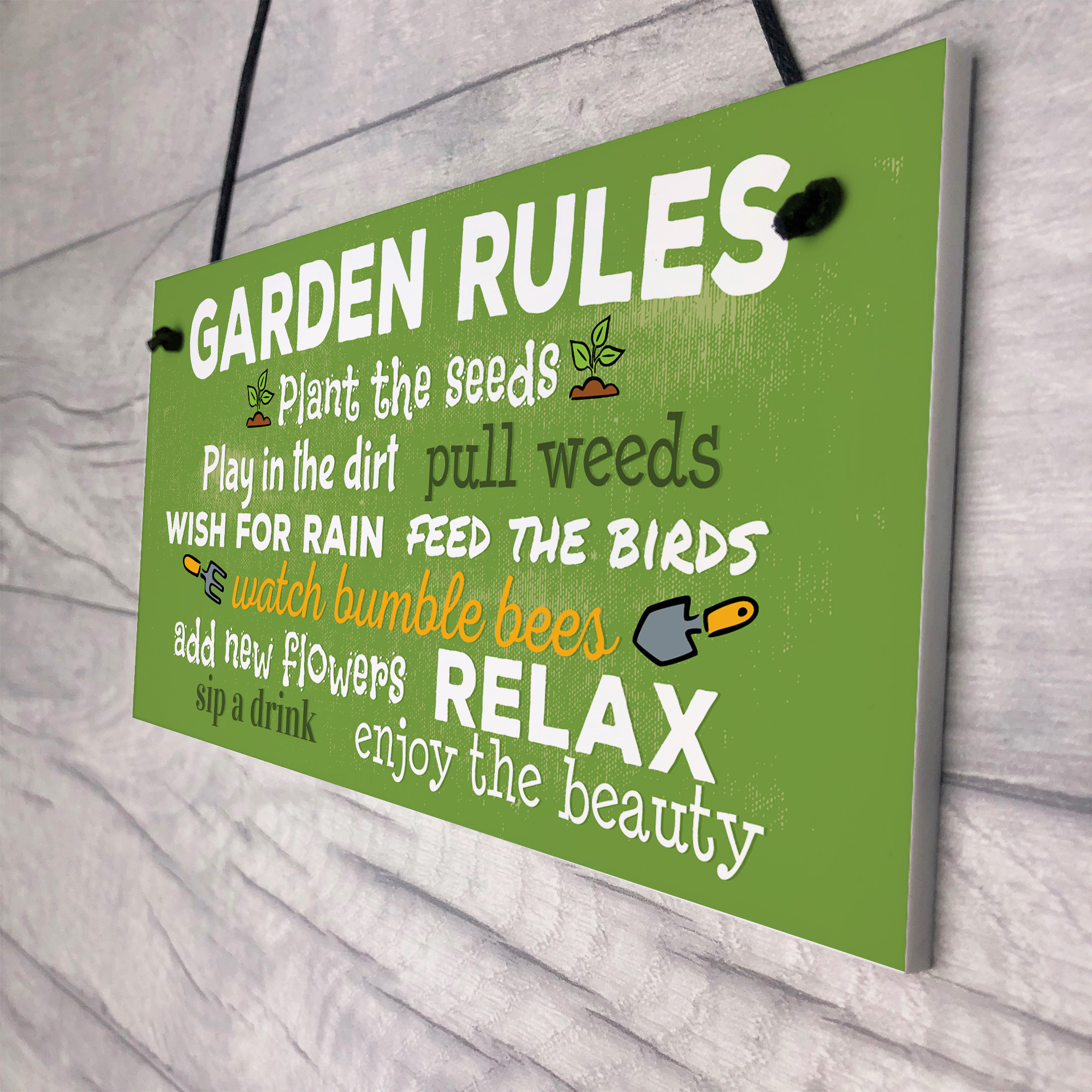 Garden Rules Relax Novelty Plaques SummerHouse Sign Garden Shed