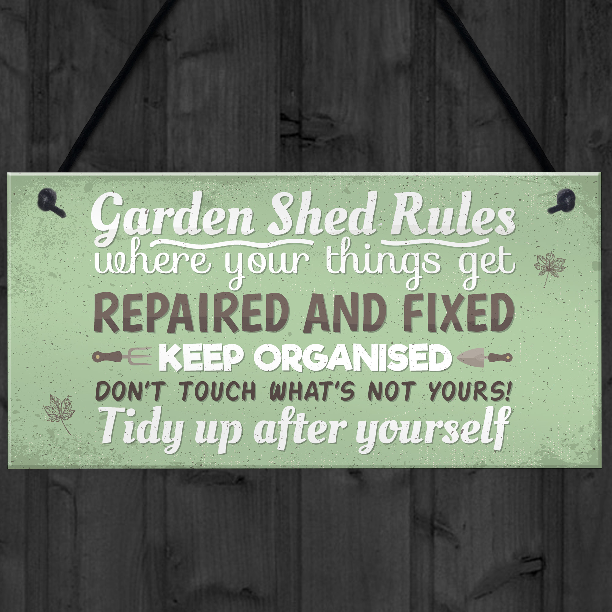 Garden Shed Rules Novelty Plaque Garden SummerHouse Grandad Dad Gifts