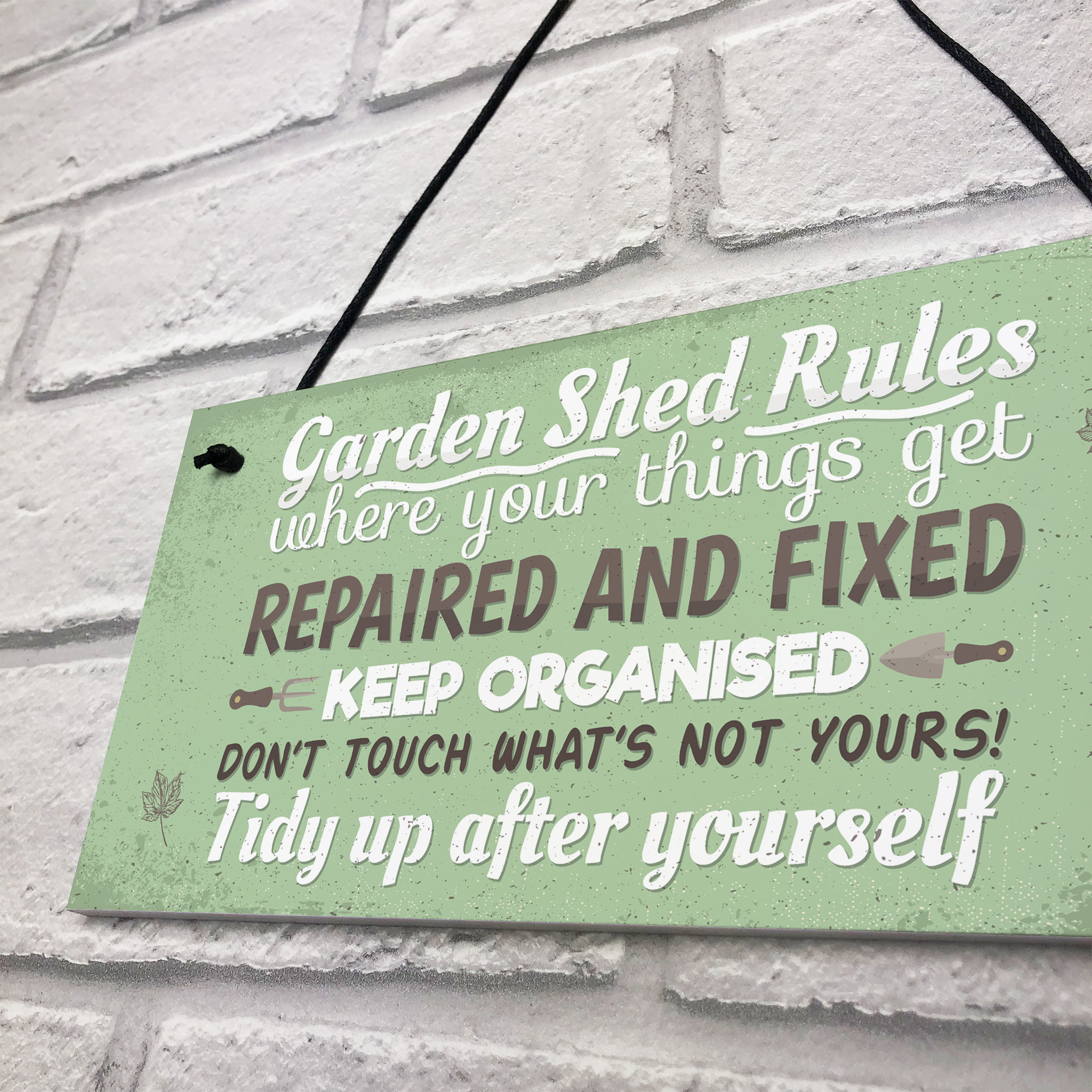 Garden Shed Rules Novelty Plaque Garden SummerHouse Grandad Dad Gifts