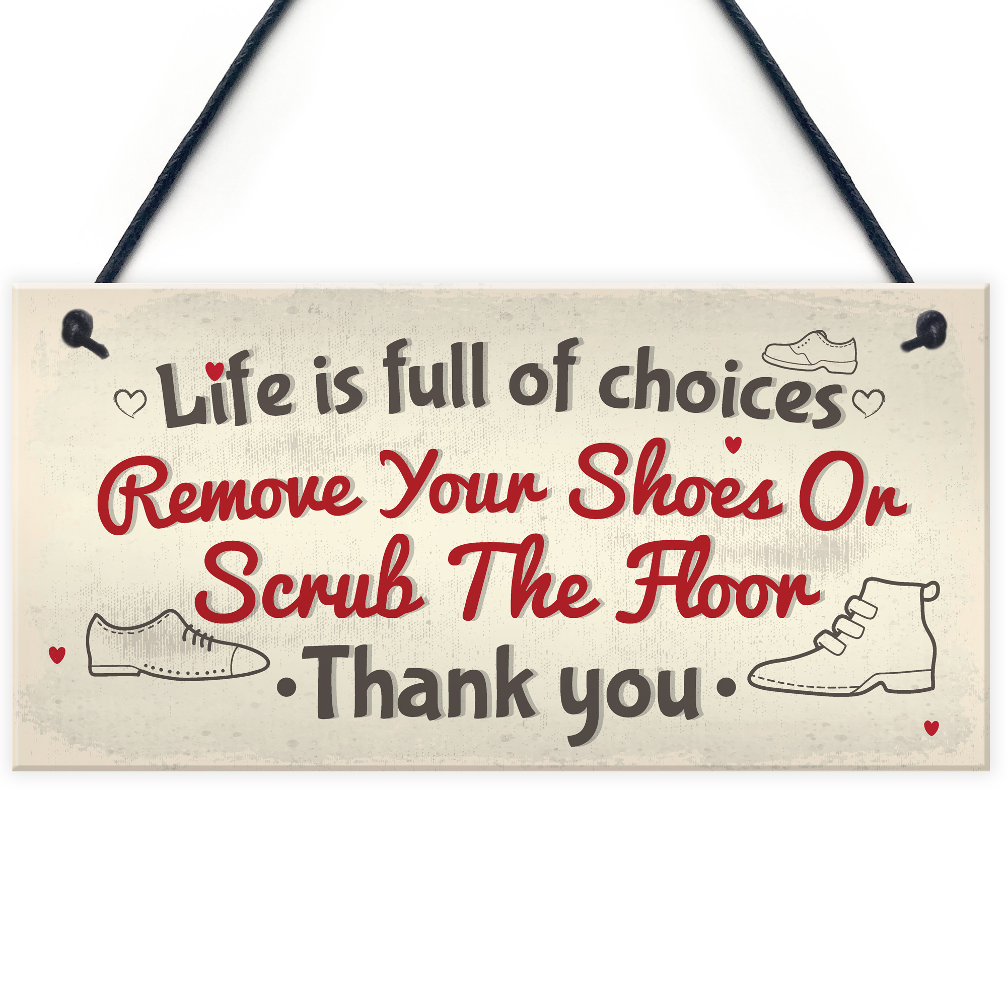 Slate Hanging Sign /'Please Remove Your Shoes/' SL-RC41