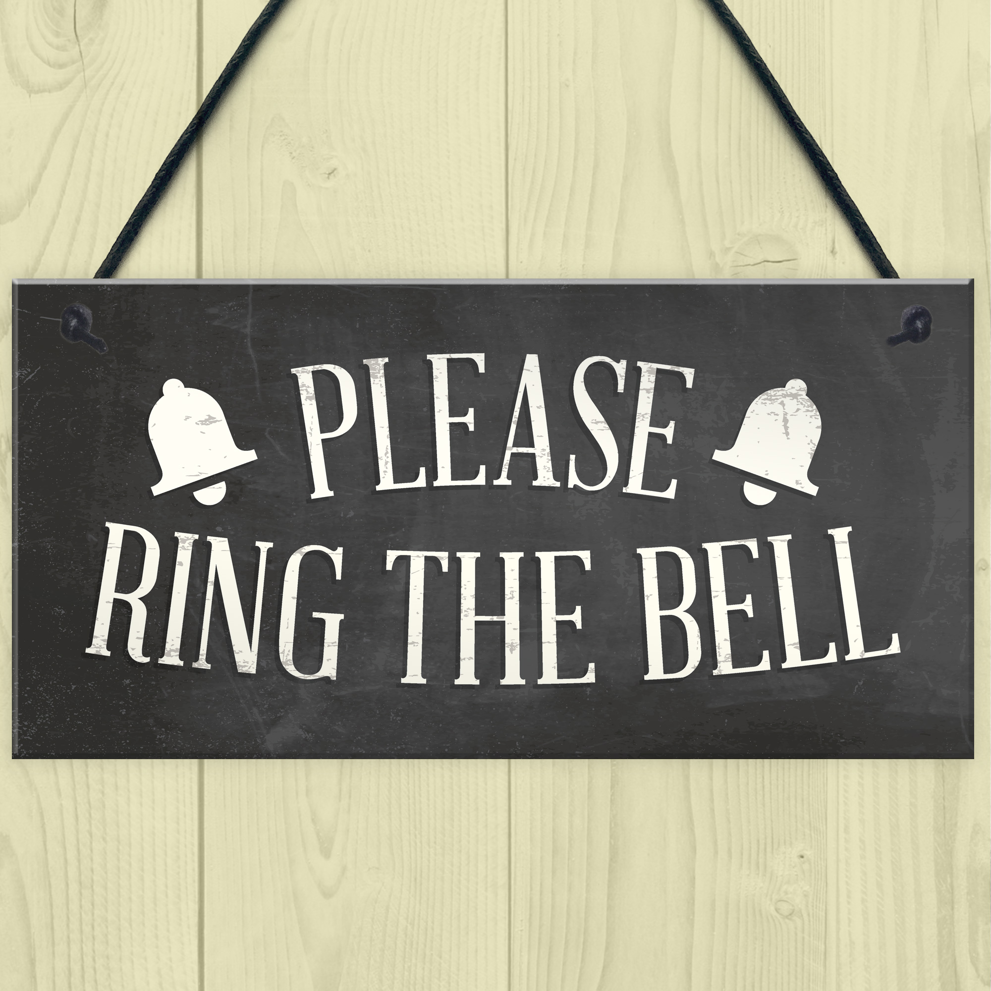 PLEASE RING THE BELL House Door Hanging Plaque Garden Home Decor Sign