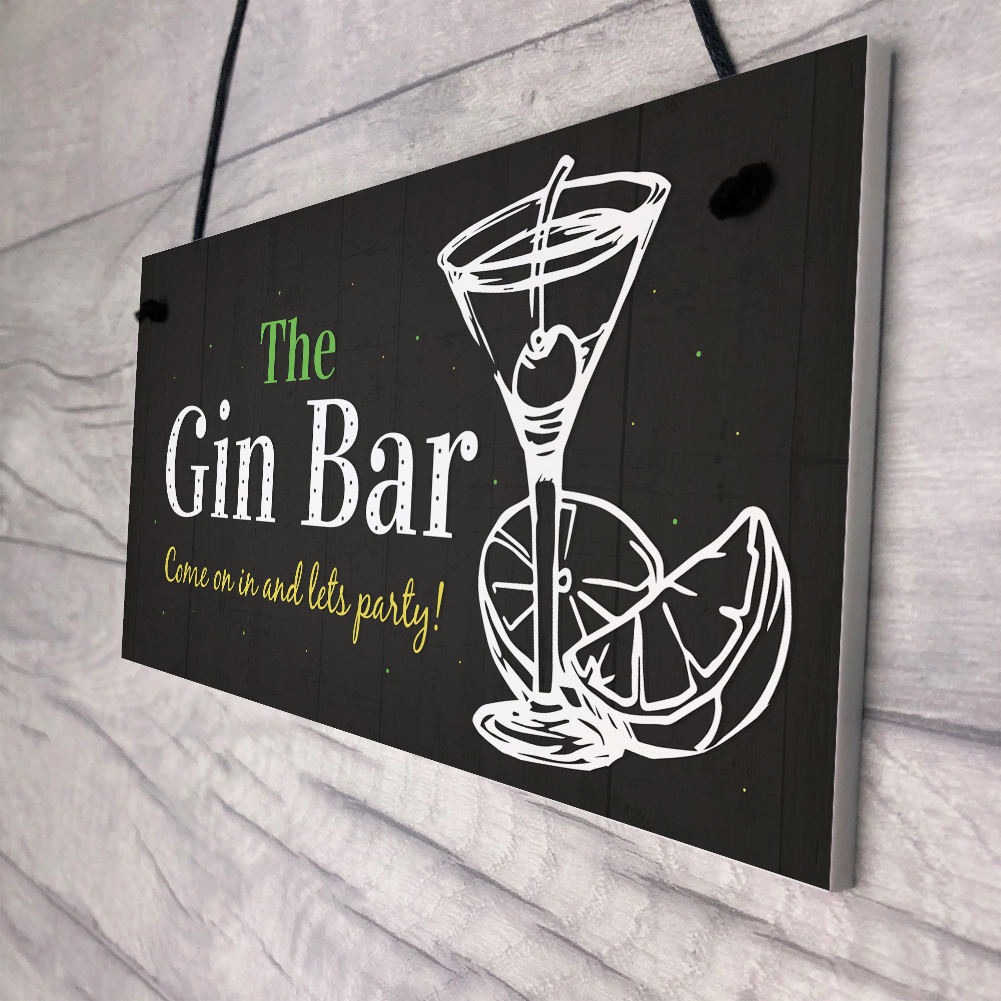 Gin Bar Party Plaque Man Cave Garden Kitchen Pub Bar Gin & Tonic