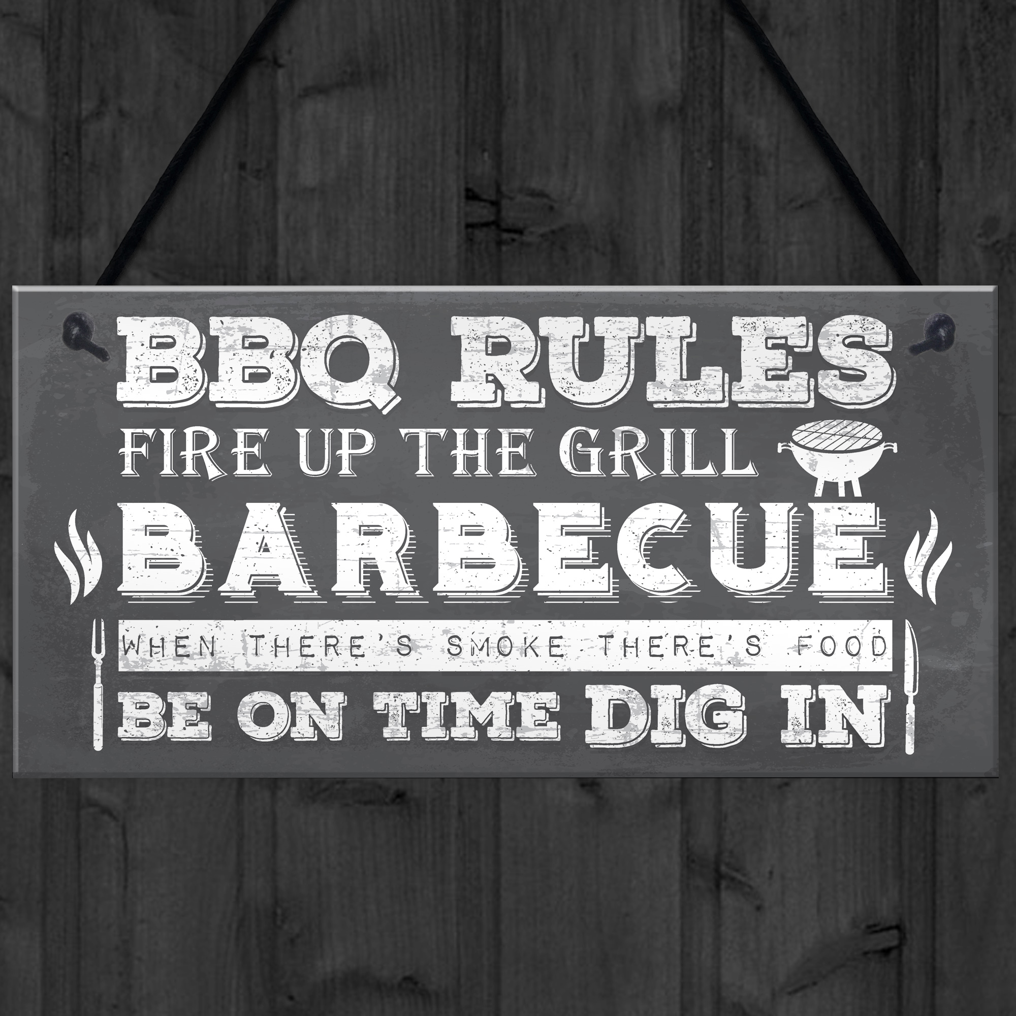 BBQ Barbecue Rules Garden Wall Plaque Pub Bar Home Sign Man Cave