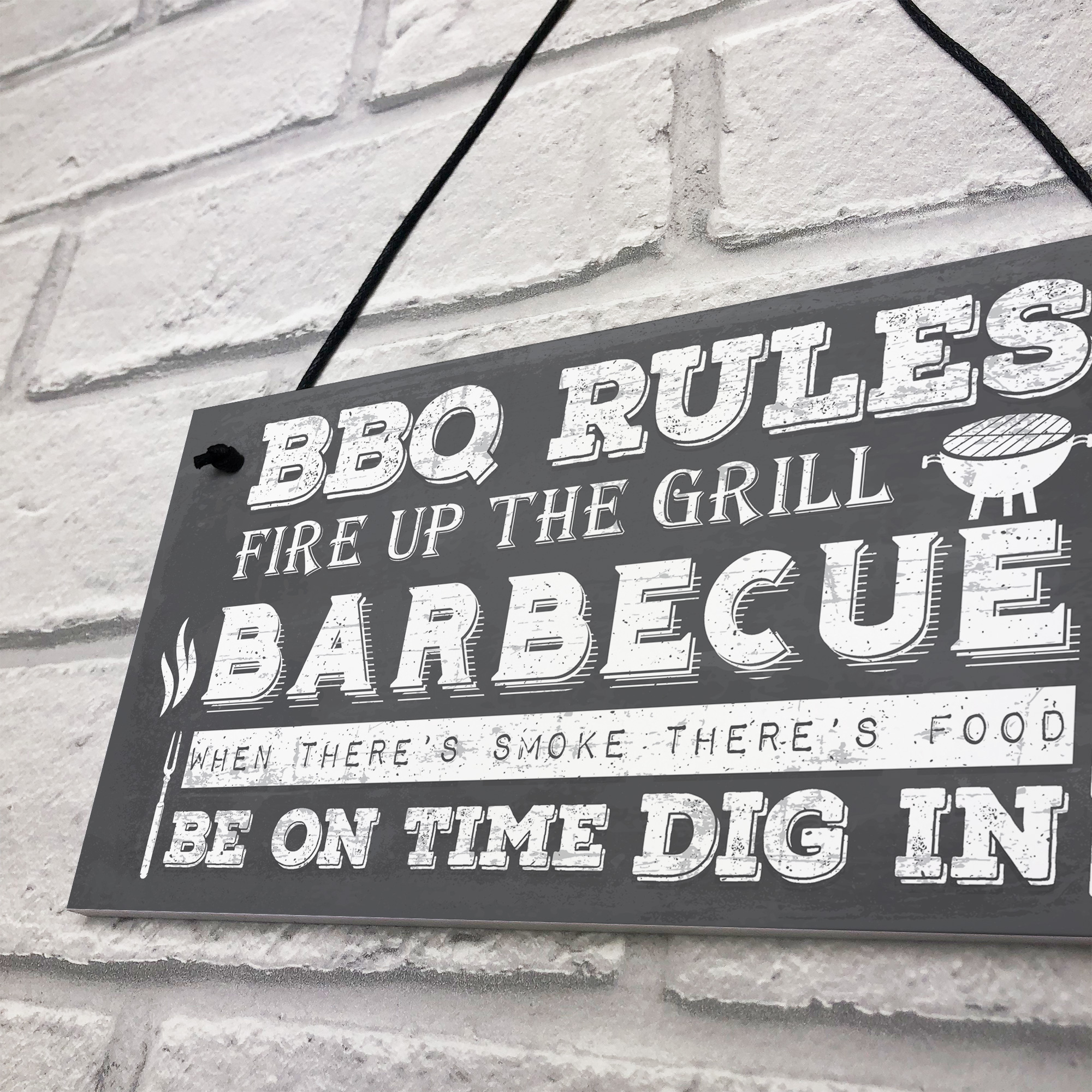 BBQ Barbecue Rules Garden Wall Plaque Pub Bar Home Sign Man Cave