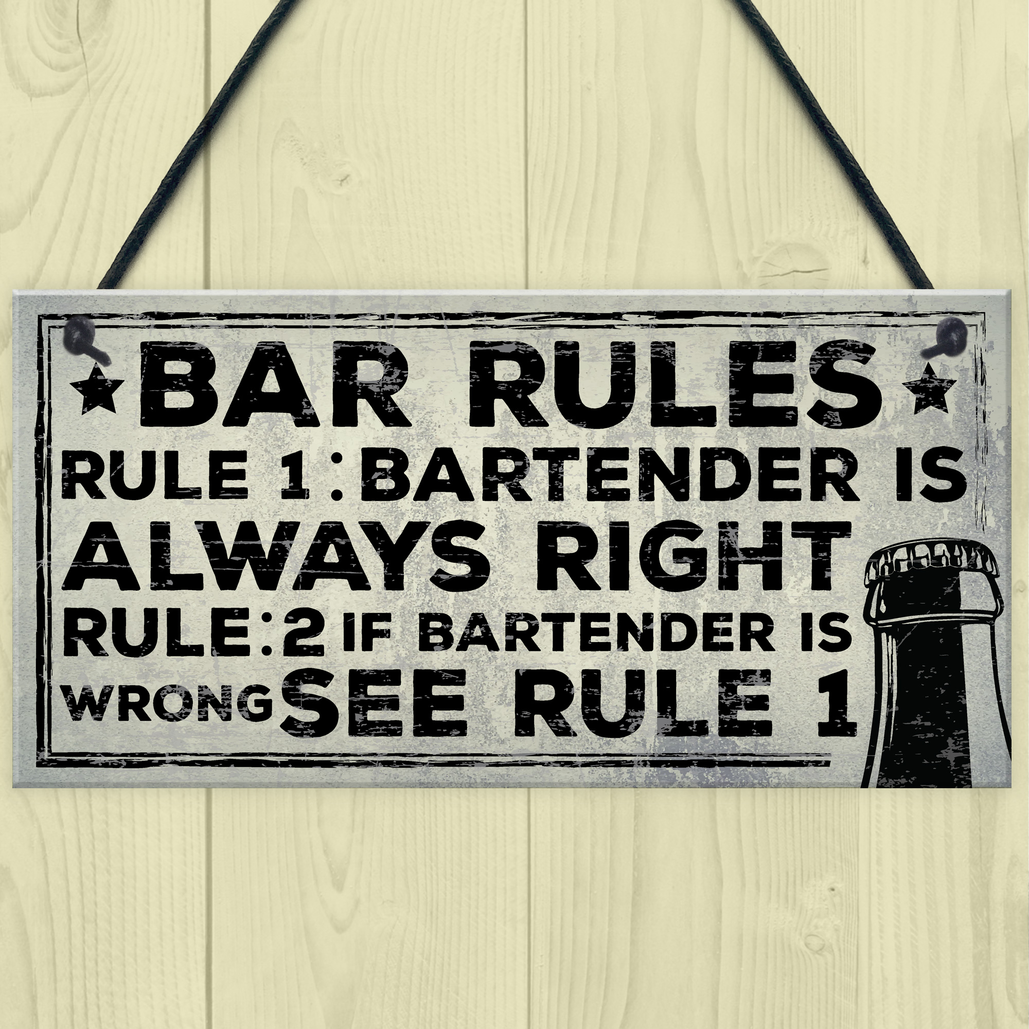 Always Right Bartender FUNNY Pub Landlord Alcohol Beer Gift Plaque Man