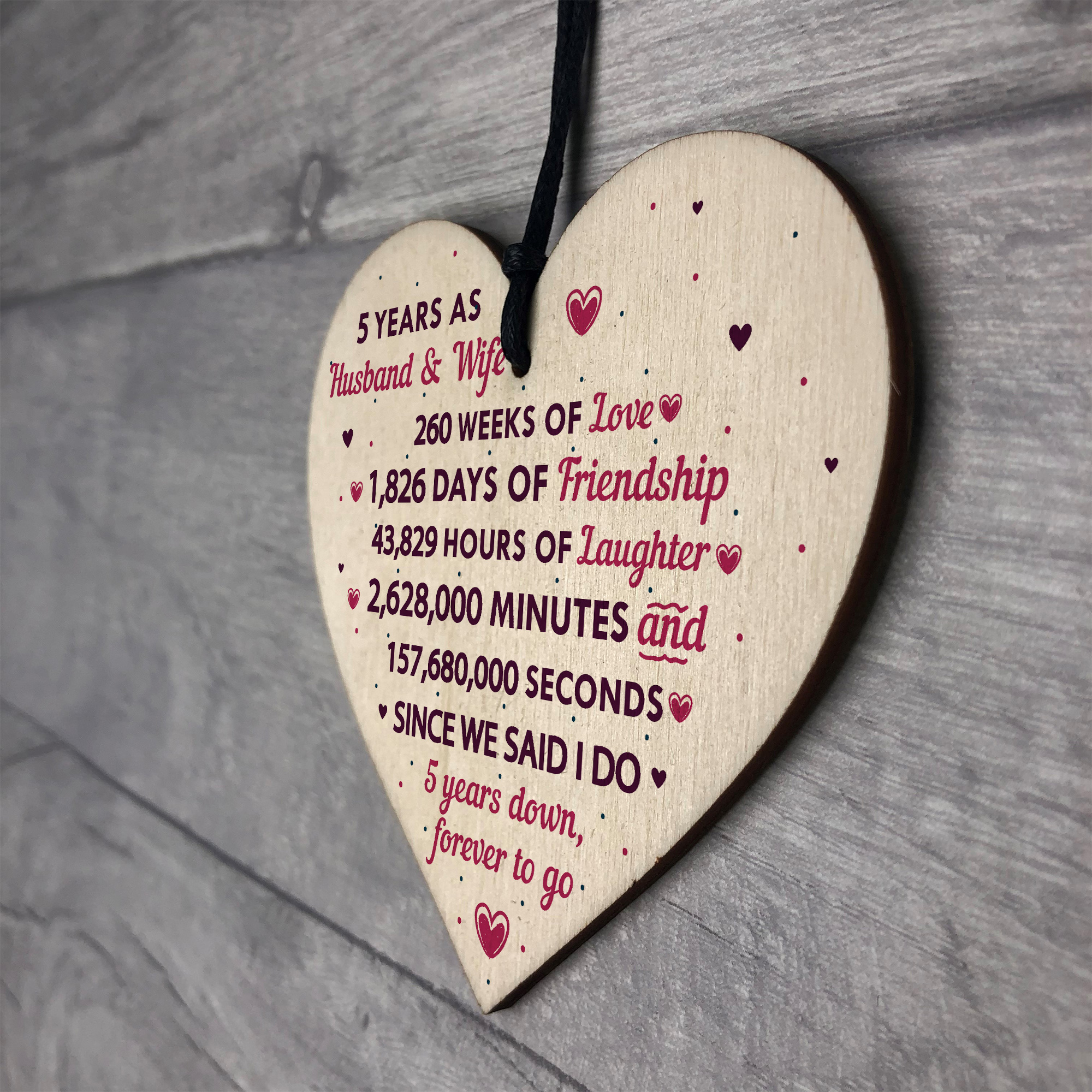 5 Year Anniversary Gifts For Her
 5th Wedding Anniversary Plaque Five Year Anniversary Gift