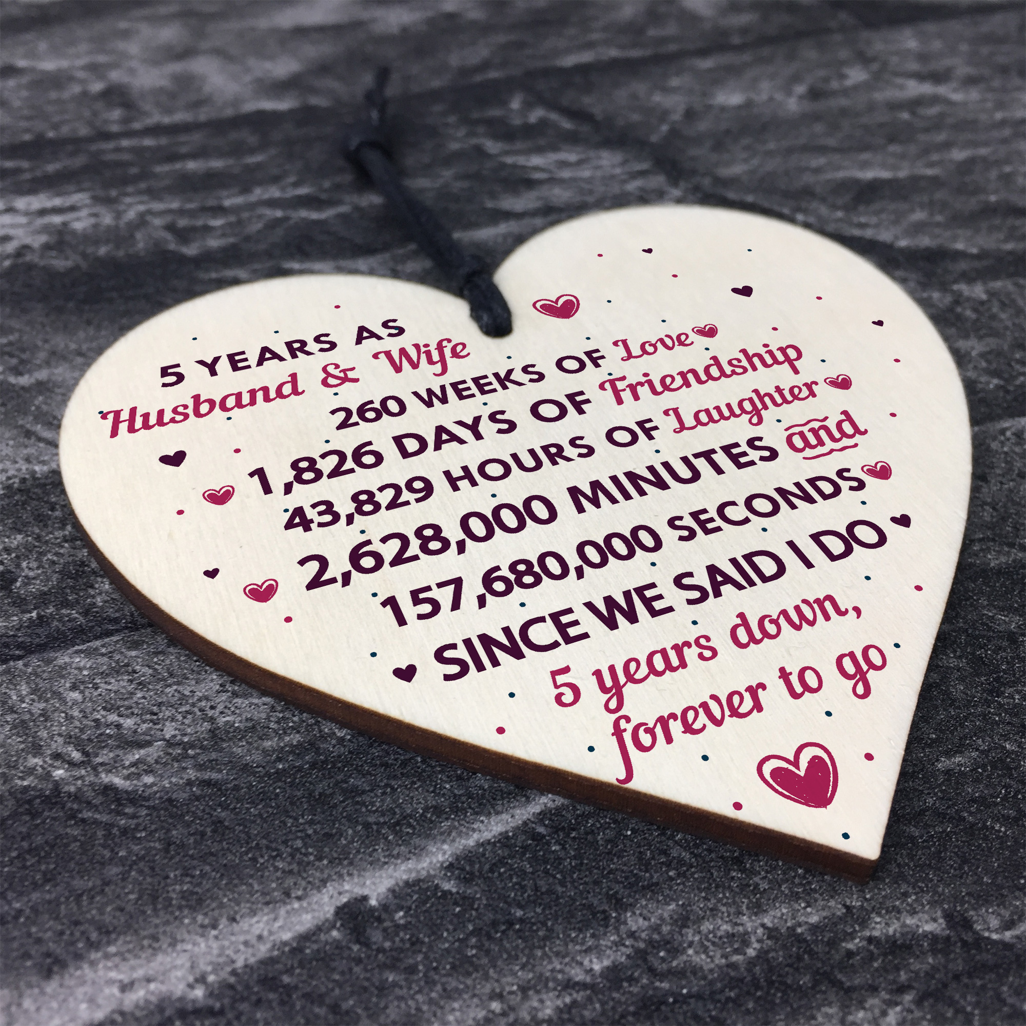 5 Year Anniversary Gifts For Her
 5th Wedding Anniversary Plaque Five Year Anniversary Gift