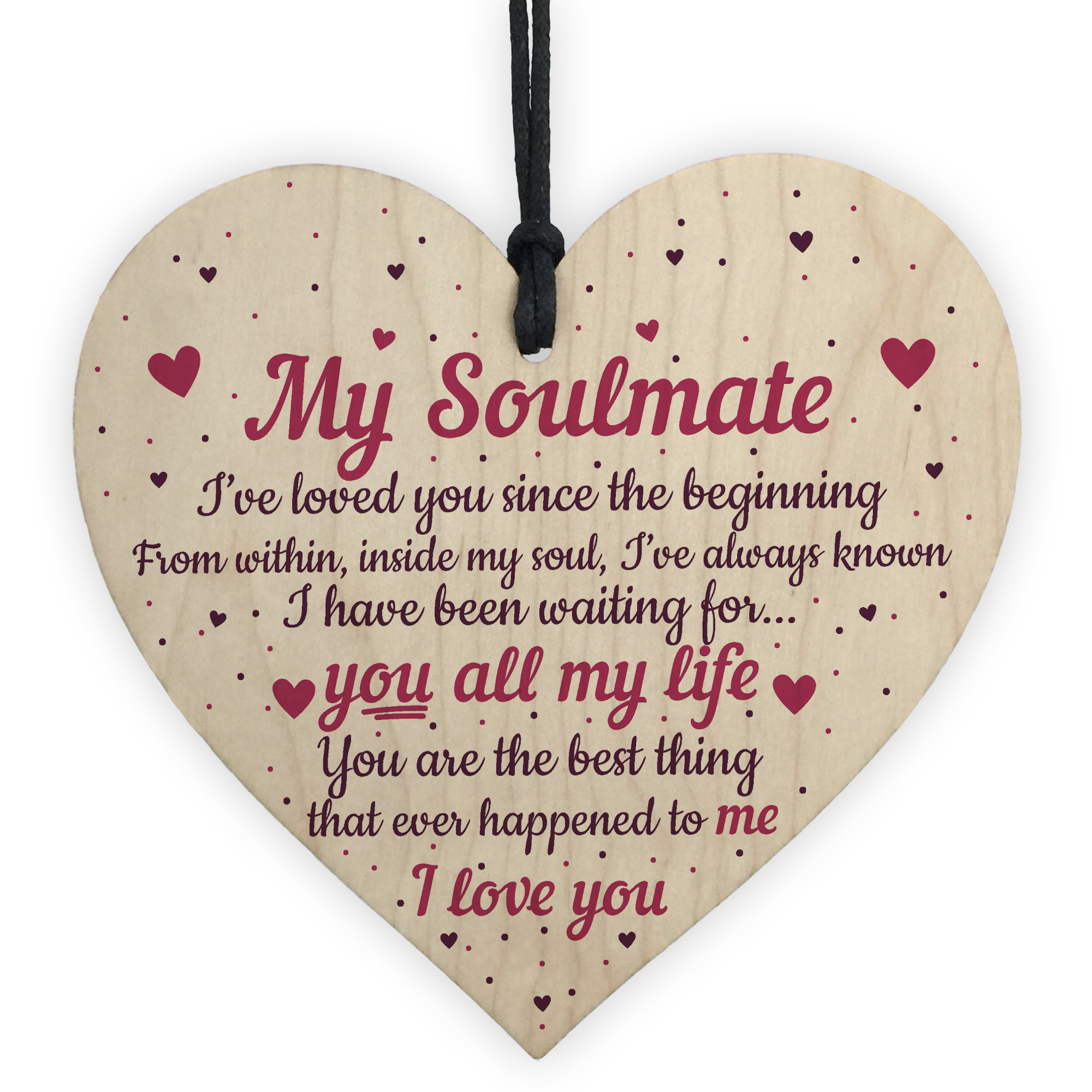 Soulmate Gifts Heart Plaque Anniversary Birthday I Love You Gift For