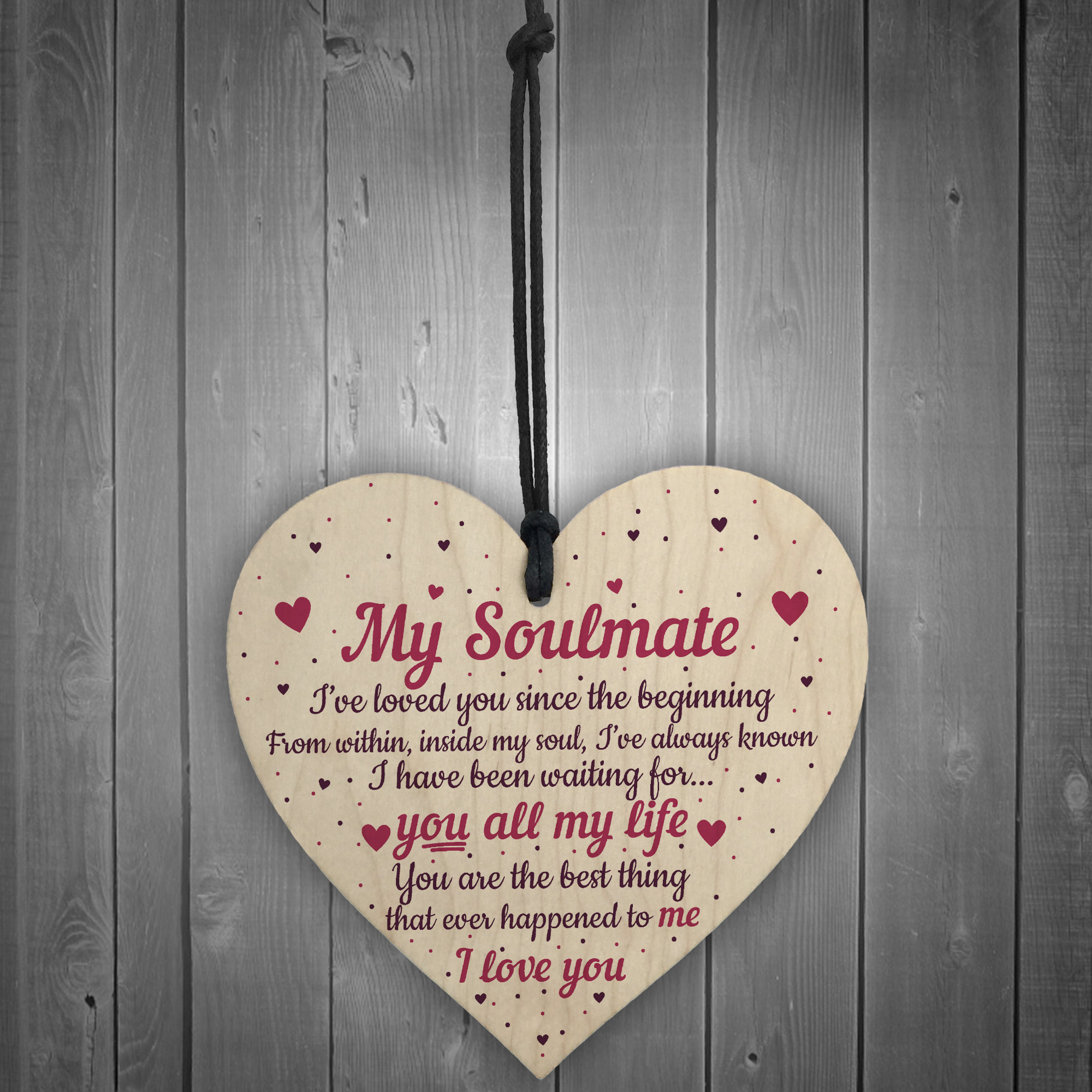 Soulmate Gifts Heart Plaque Anniversary Birthday I Love You Gift For Him For Her Ebay