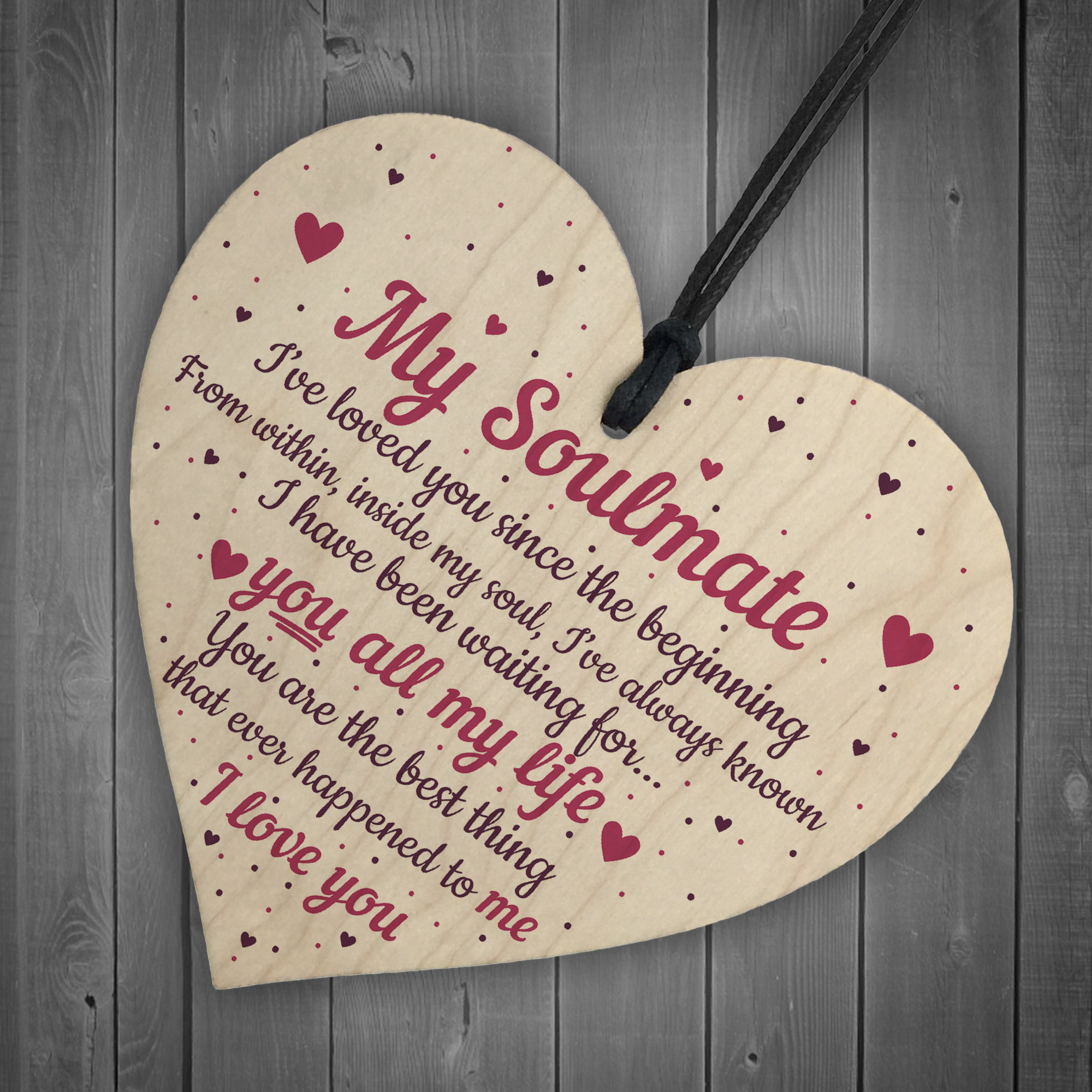 Soulmate Gifts Heart Plaque Anniversary Birthday I Love You Gift For Him For Her Ebay
