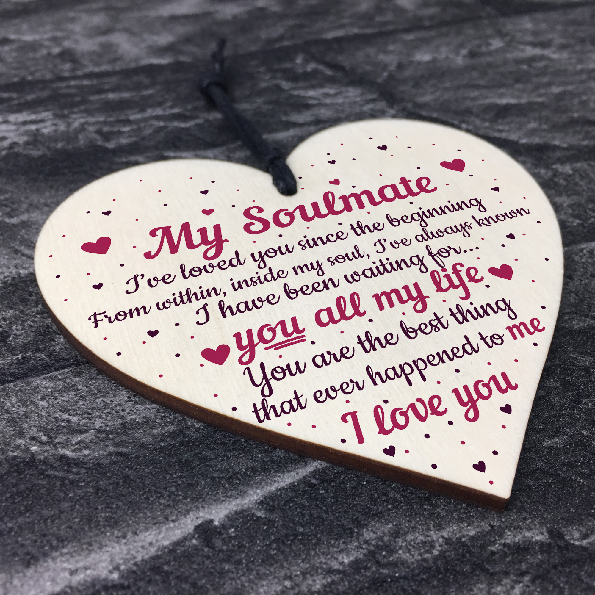 Soulmate Gifts Heart Plaque Anniversary Birthday I Love You Gift For Him For Her Ebay