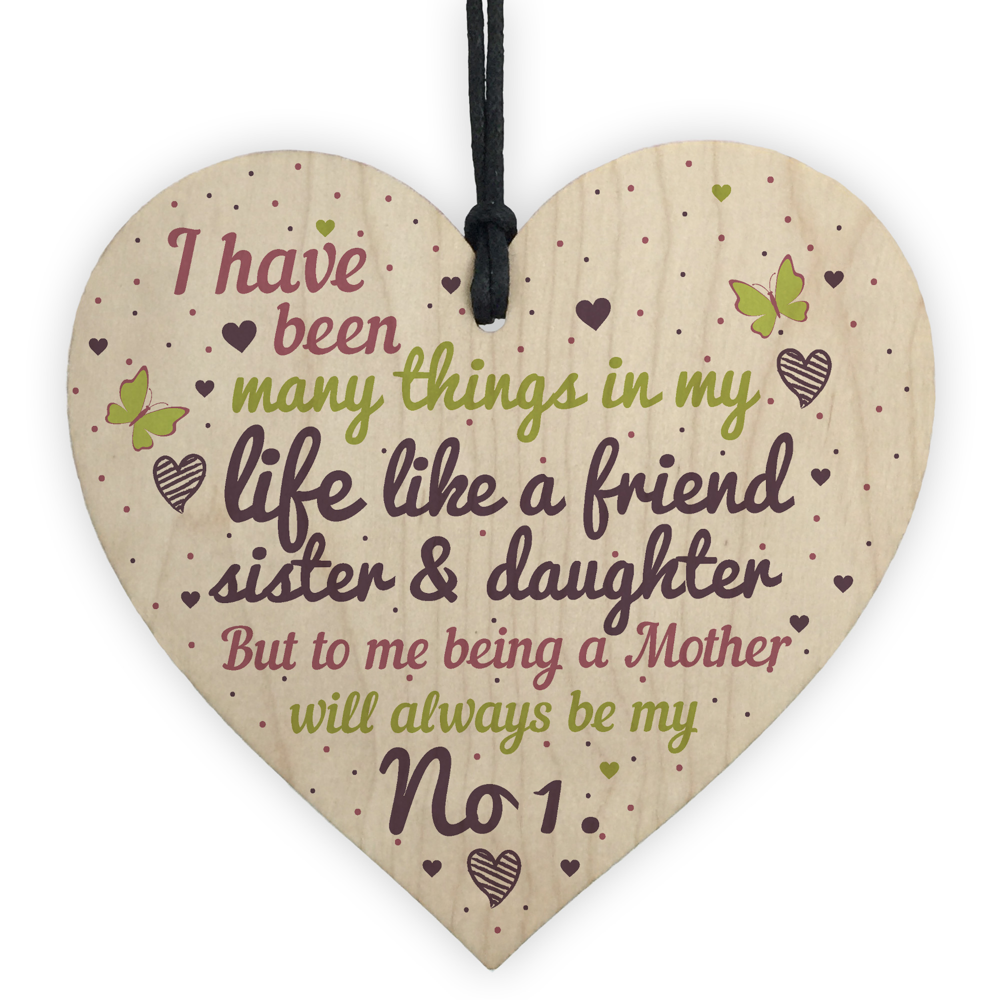 Family Is Like Music Oak Wood Heart Family Sister Nan Mum Plaque Gift House Sign