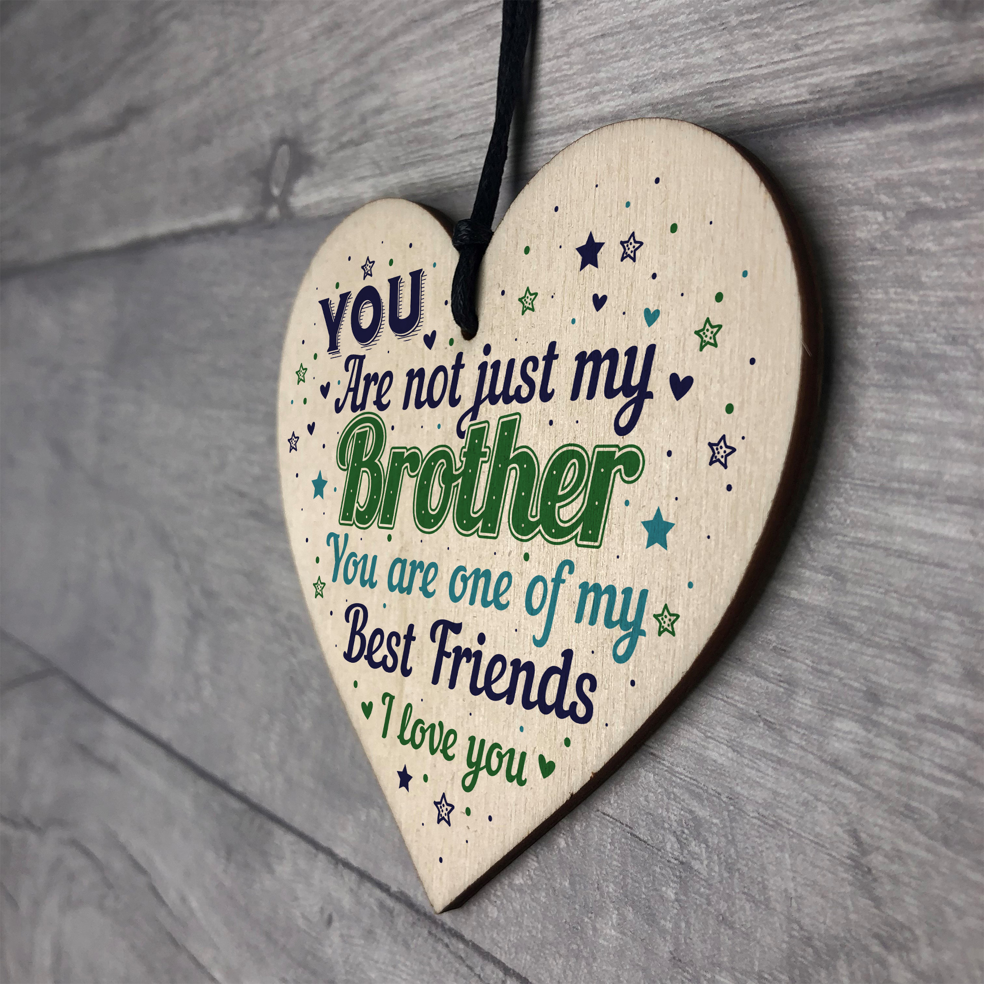 Novelty Brother Friendship Christmas Gifts Wooden Heart Plaque Gift For