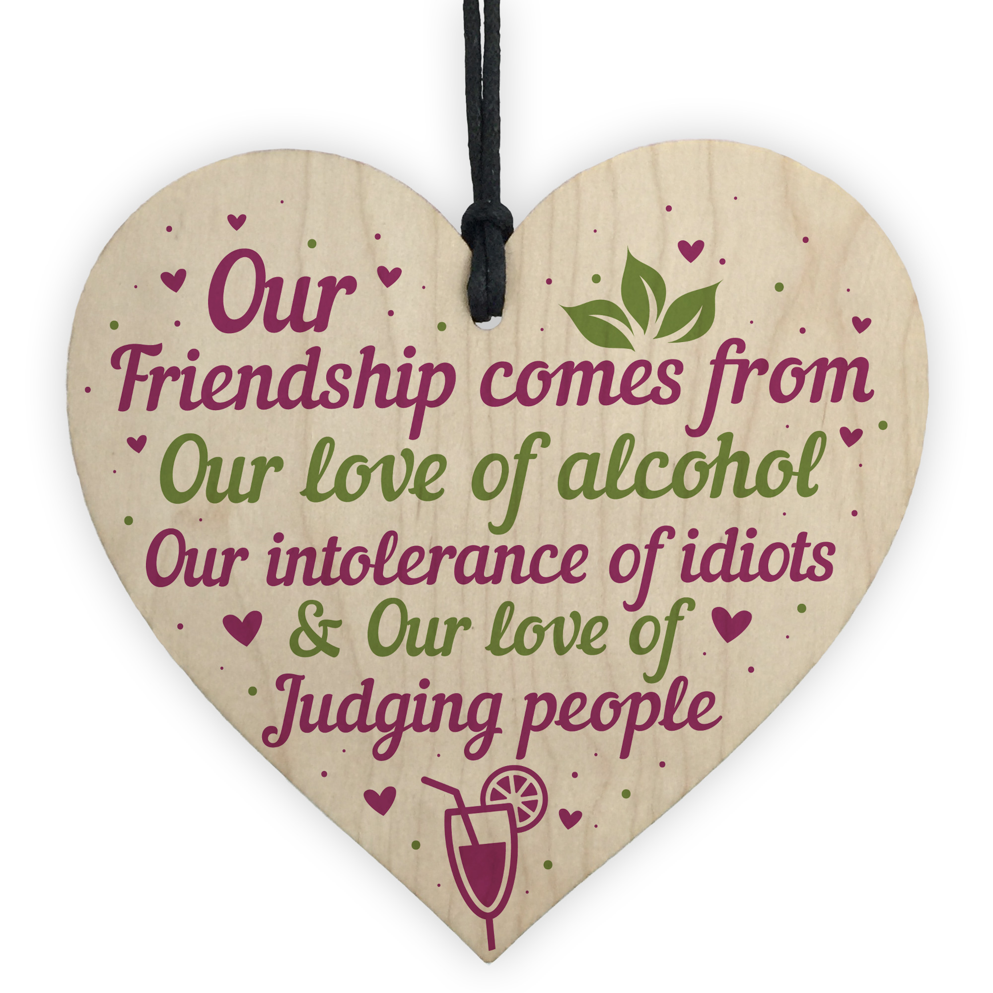 Details About Alcohol Friendship Gift Wooden Heart Plaque Funny Best Friend Christmas Gifts