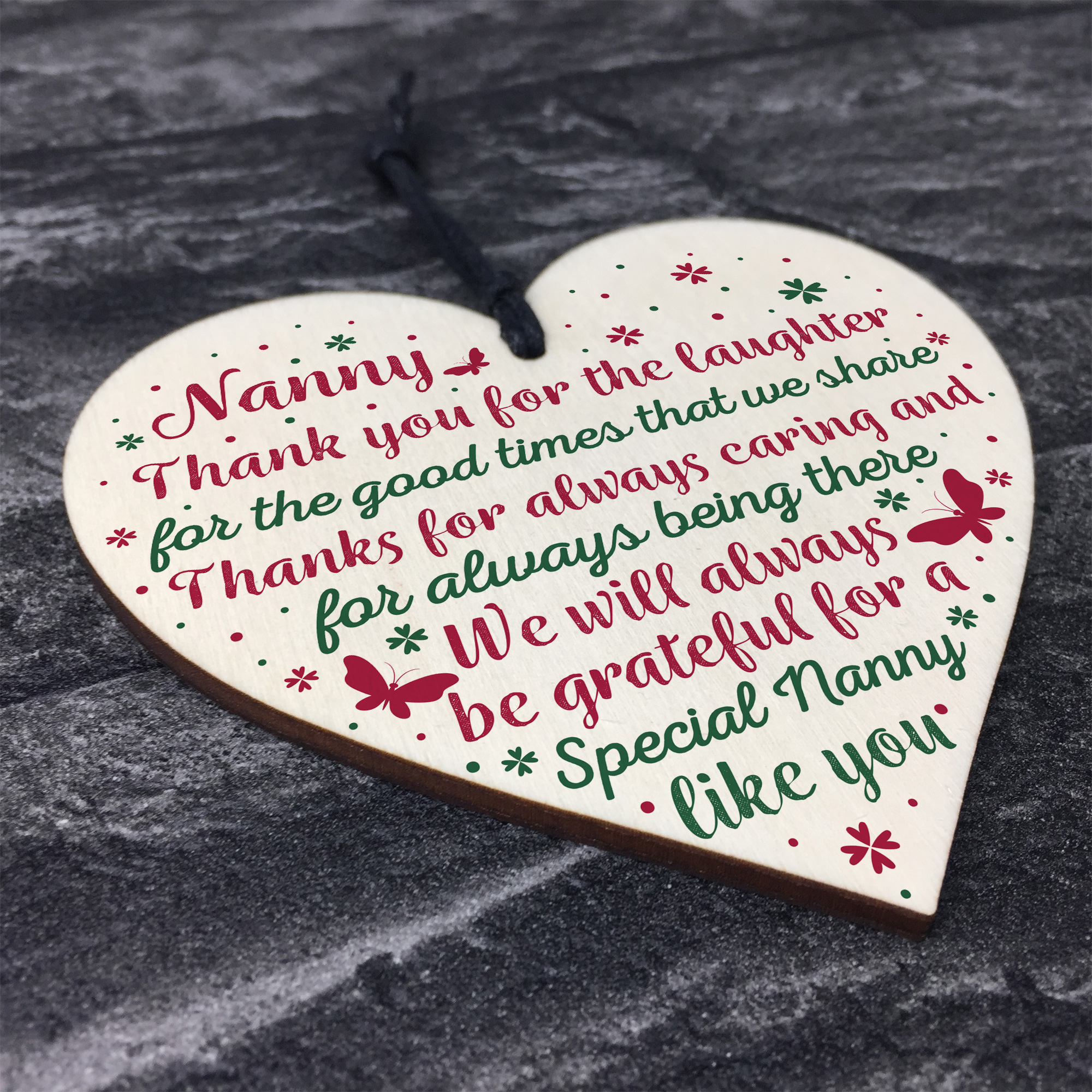 Nanny Gifts For Christmas Heart Thank You Nan Birthday Gift Grandparents Plaque 5056293503815 eBay