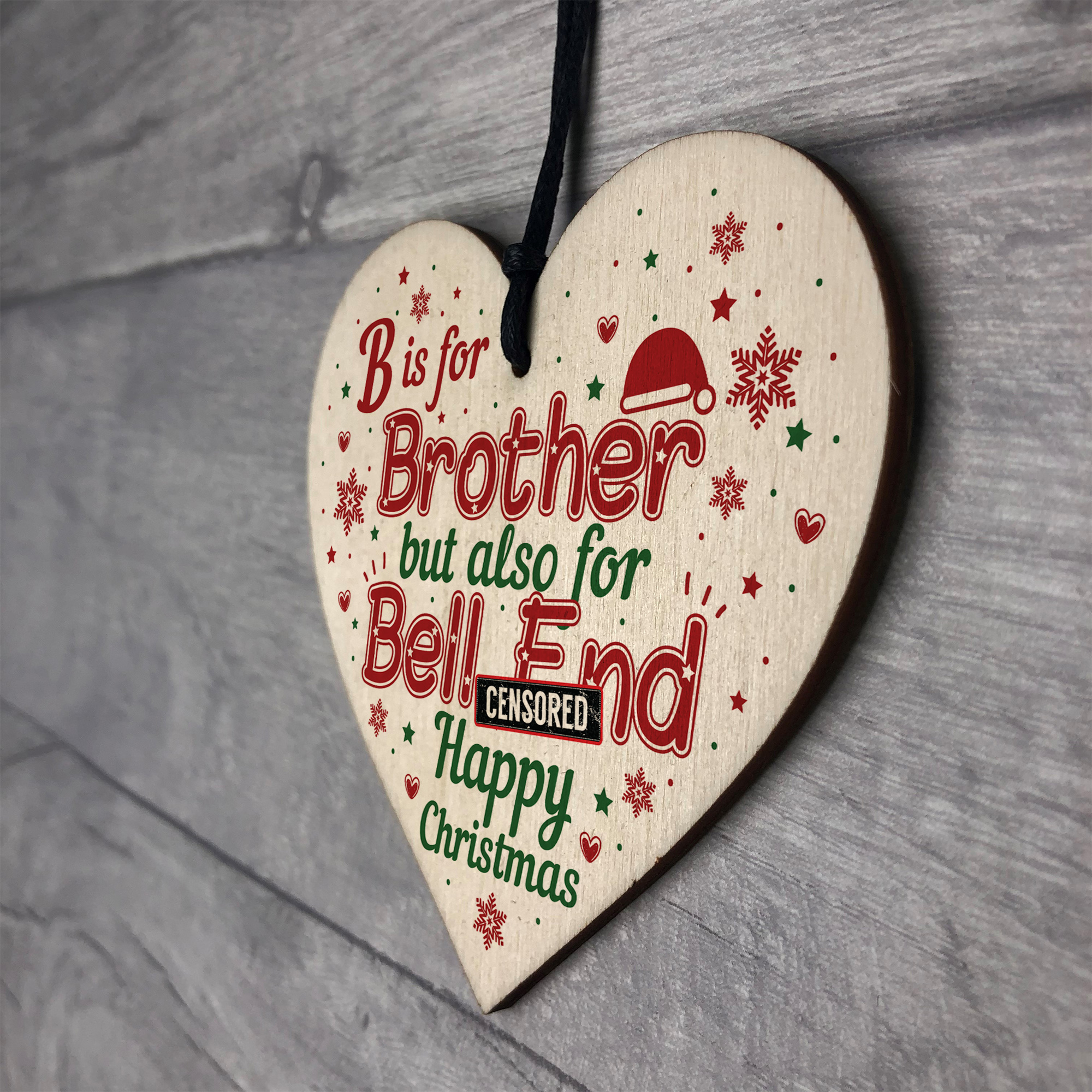 Christmas Funny Gifts For Brother Hanging Wooden Heart Novelty Gift From Sister 5056293504126 eBay