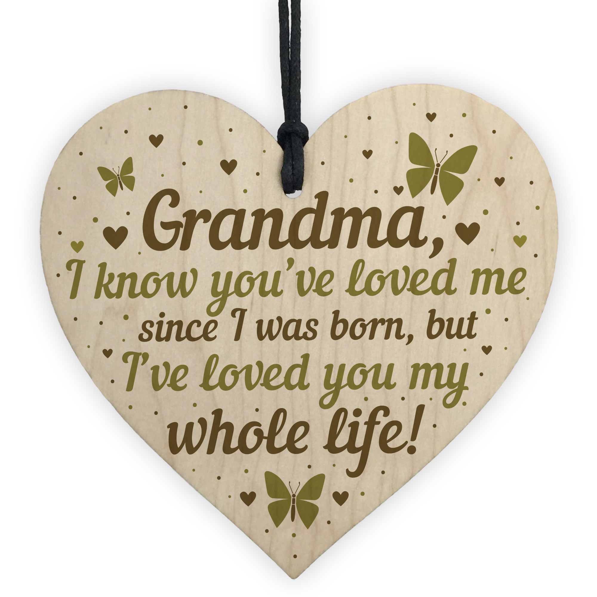 Grandma Birthday Christmas Card Gift Wooden Heart Grandma I Love You Keepsake 5056293504188 eBay
