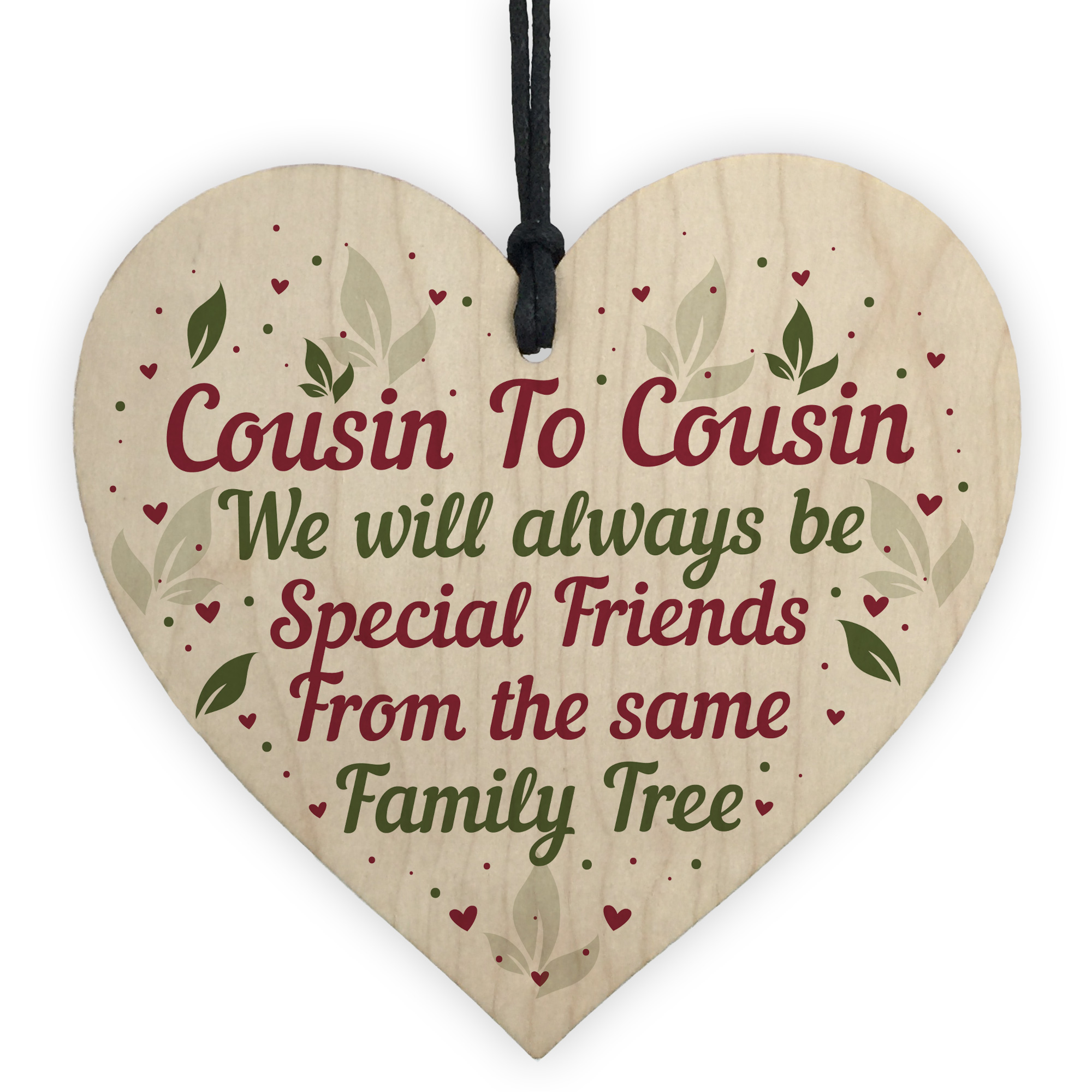 Cousin Family Gifts Christmas Birthday Gift For Cousin Wood Heart Thank