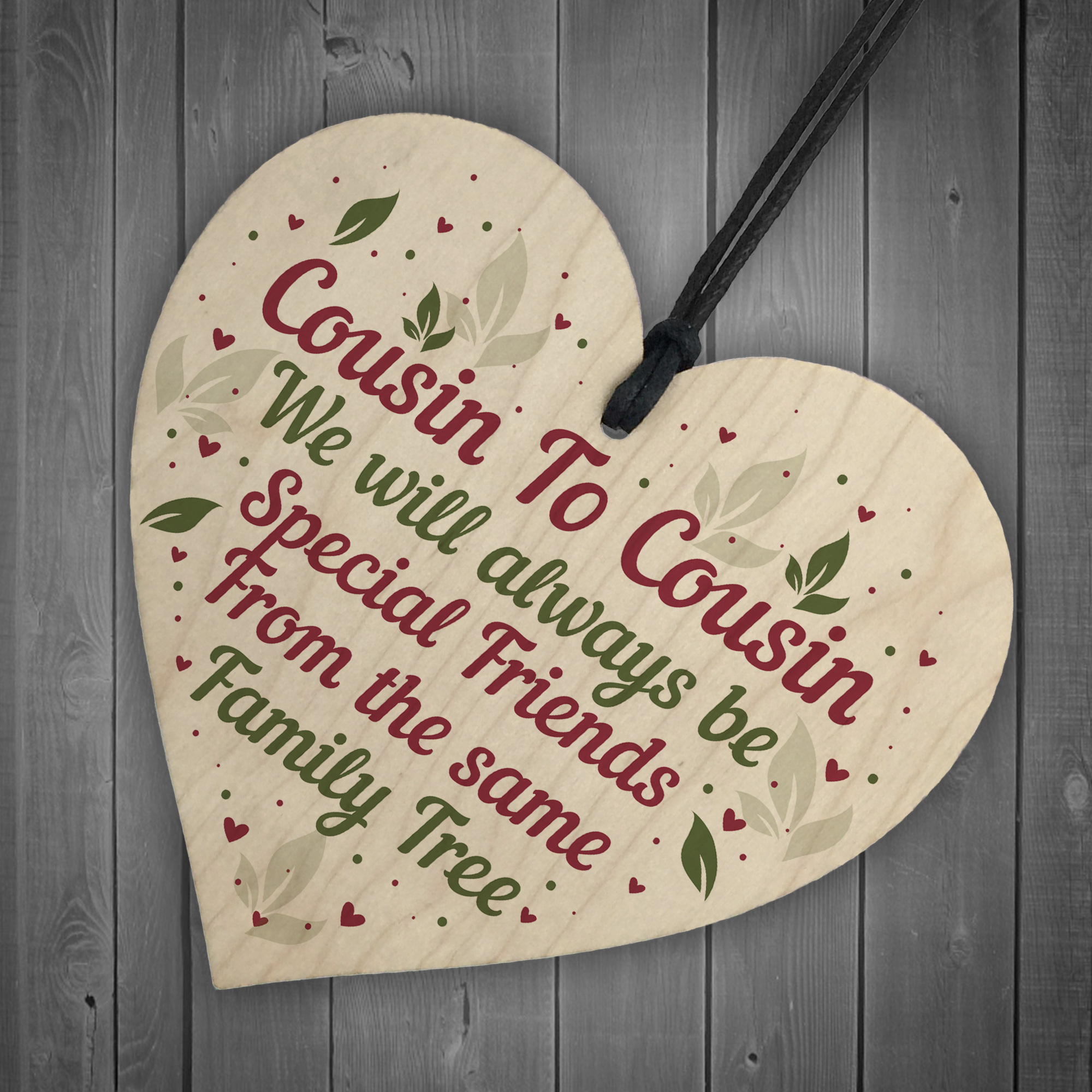 Cousin Family Gifts Christmas Birthday Gift For Cousin Wood Heart Thank