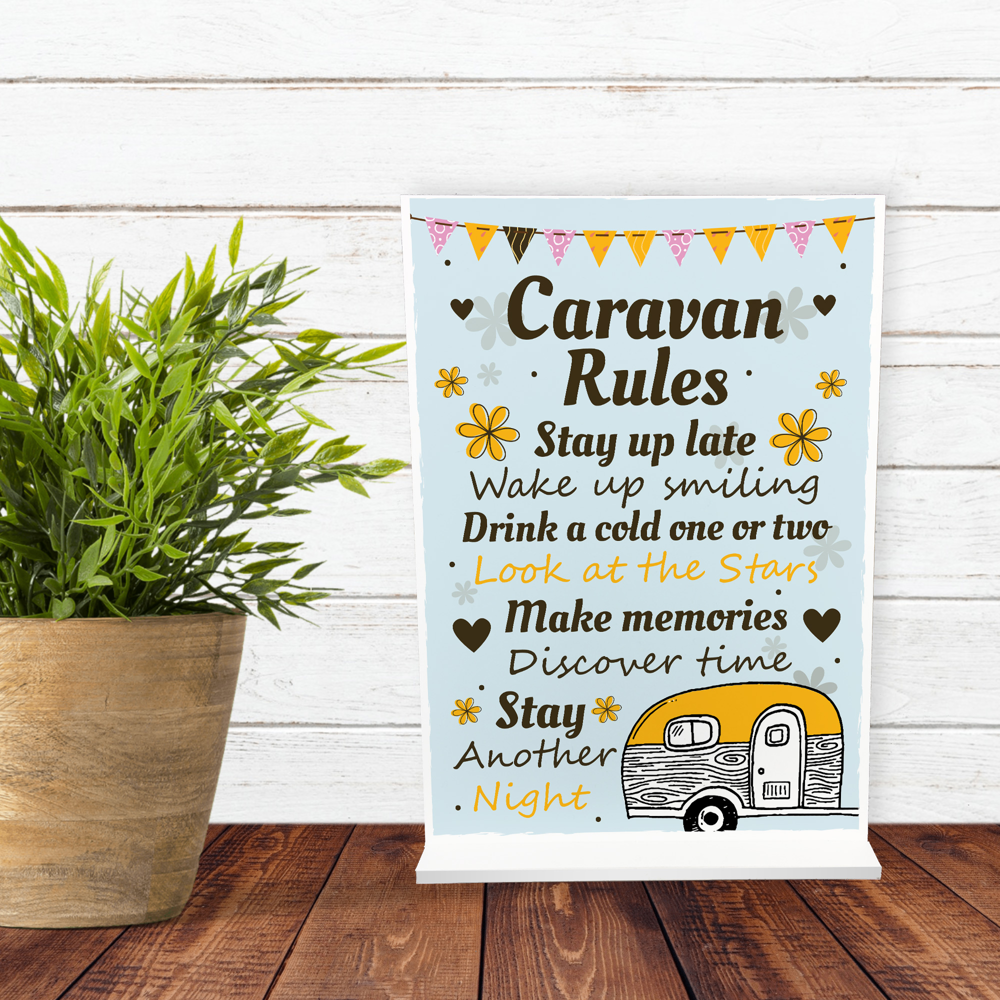Home Sign For Caravan Standing Plaque Caravan Rules Sign Birthday
