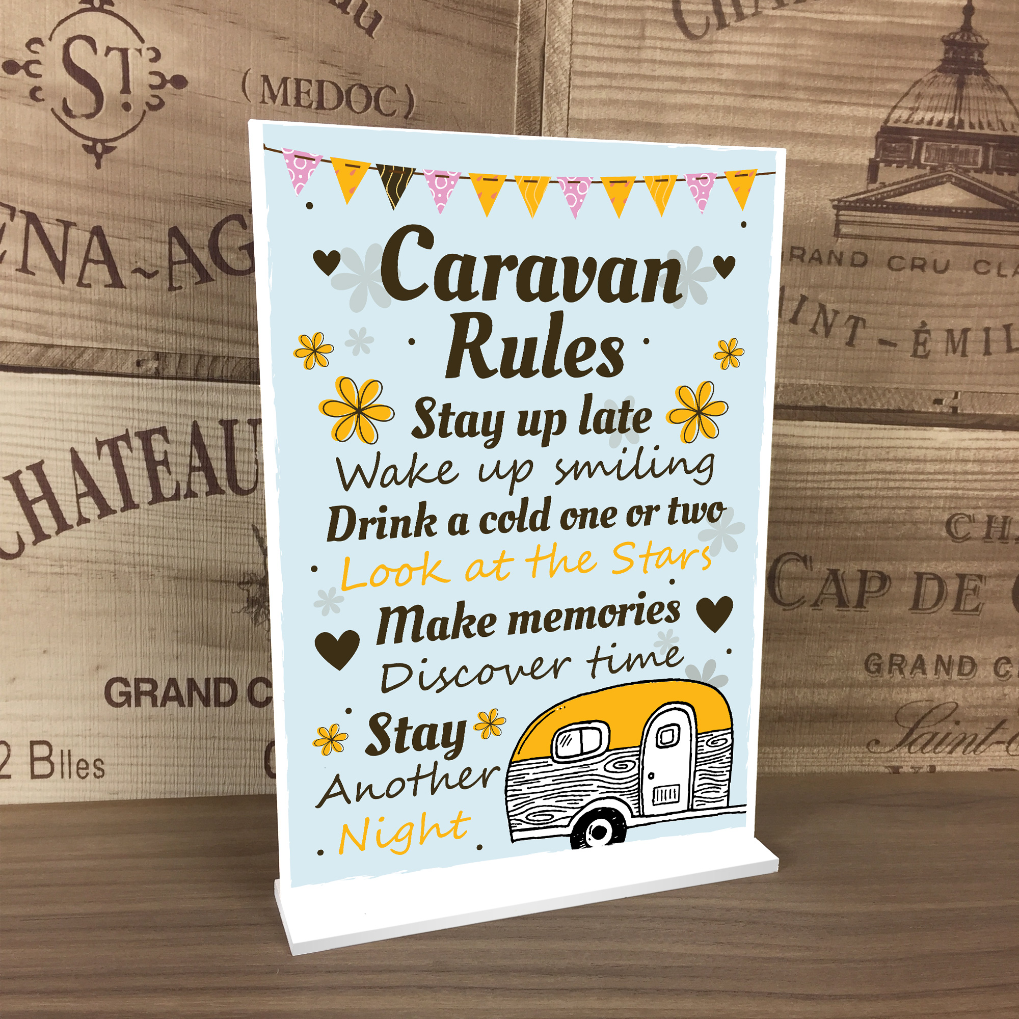 Home Sign For Caravan Standing Plaque Caravan Rules Sign Birthday