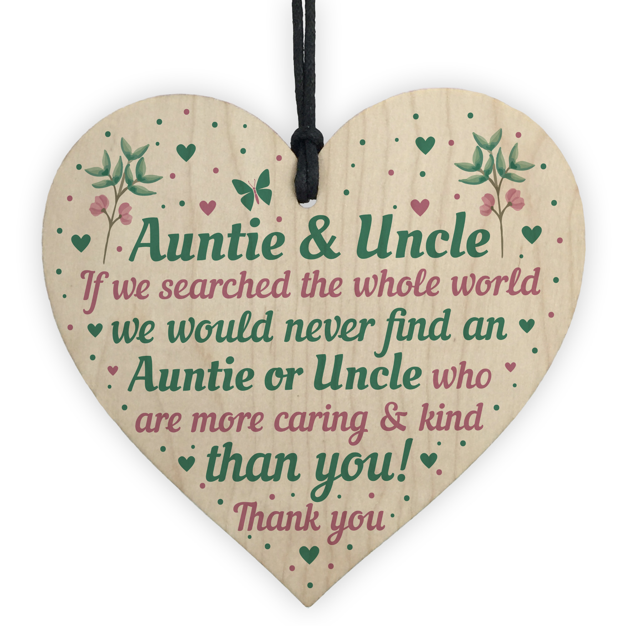 Auntie And Uncle Gifts For Birthday Christmas Wood Heart Gift From Niece Nephew eBay