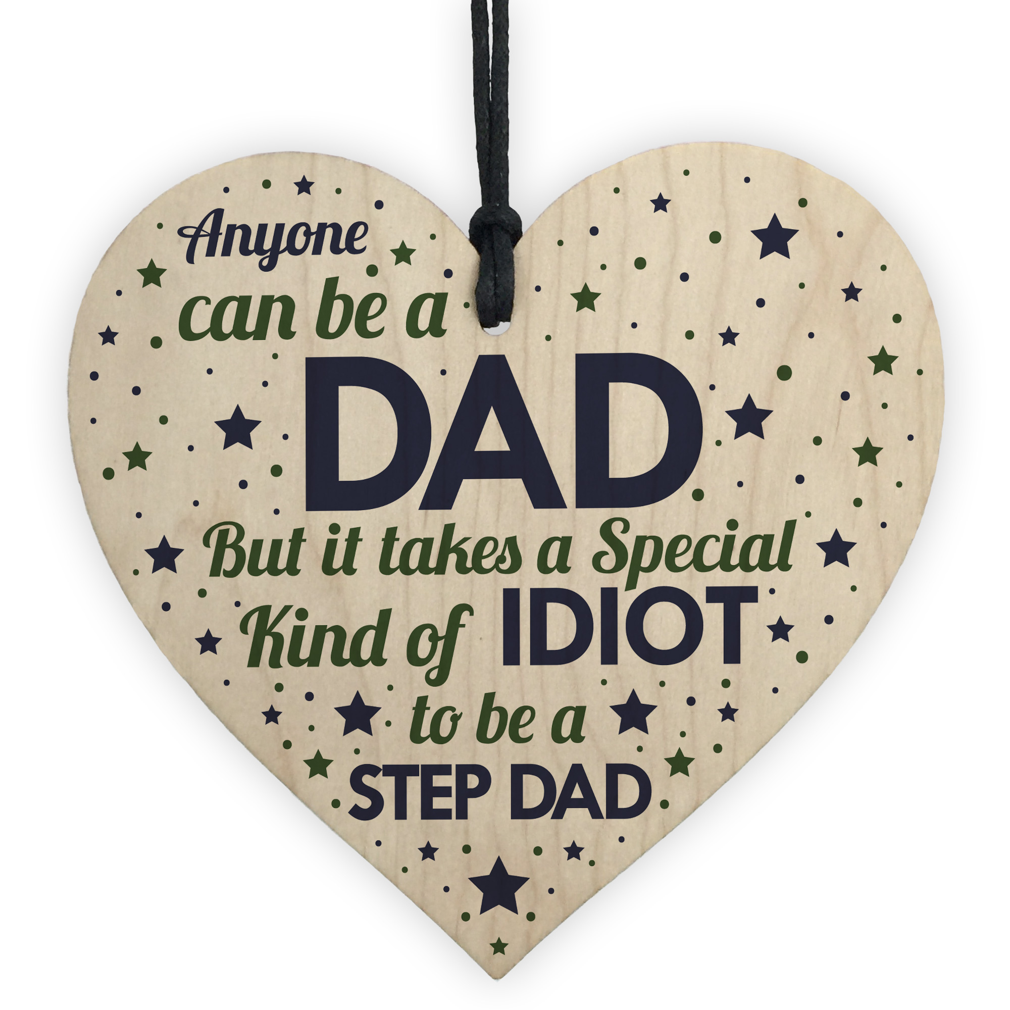 Step Dad Gift Funny Wooden Heart Plaque Gifts For Step Dad Joke Gifts Birthday eBay