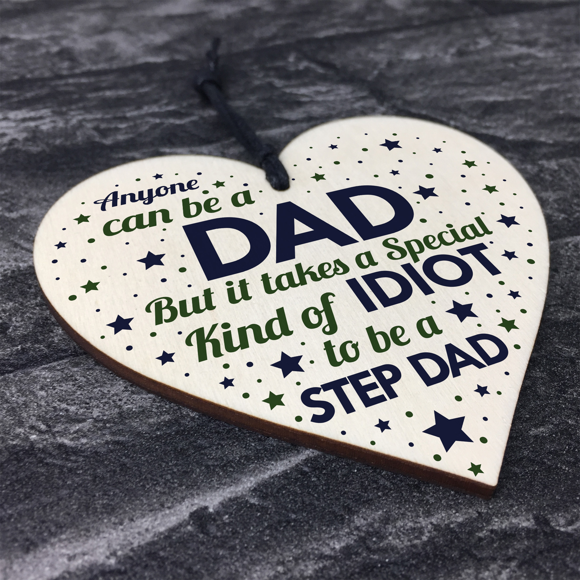 Step Dad Gift Funny Wooden Heart Plaque Gifts For Step Dad Joke Gifts Birthday 5056293507608 eBay