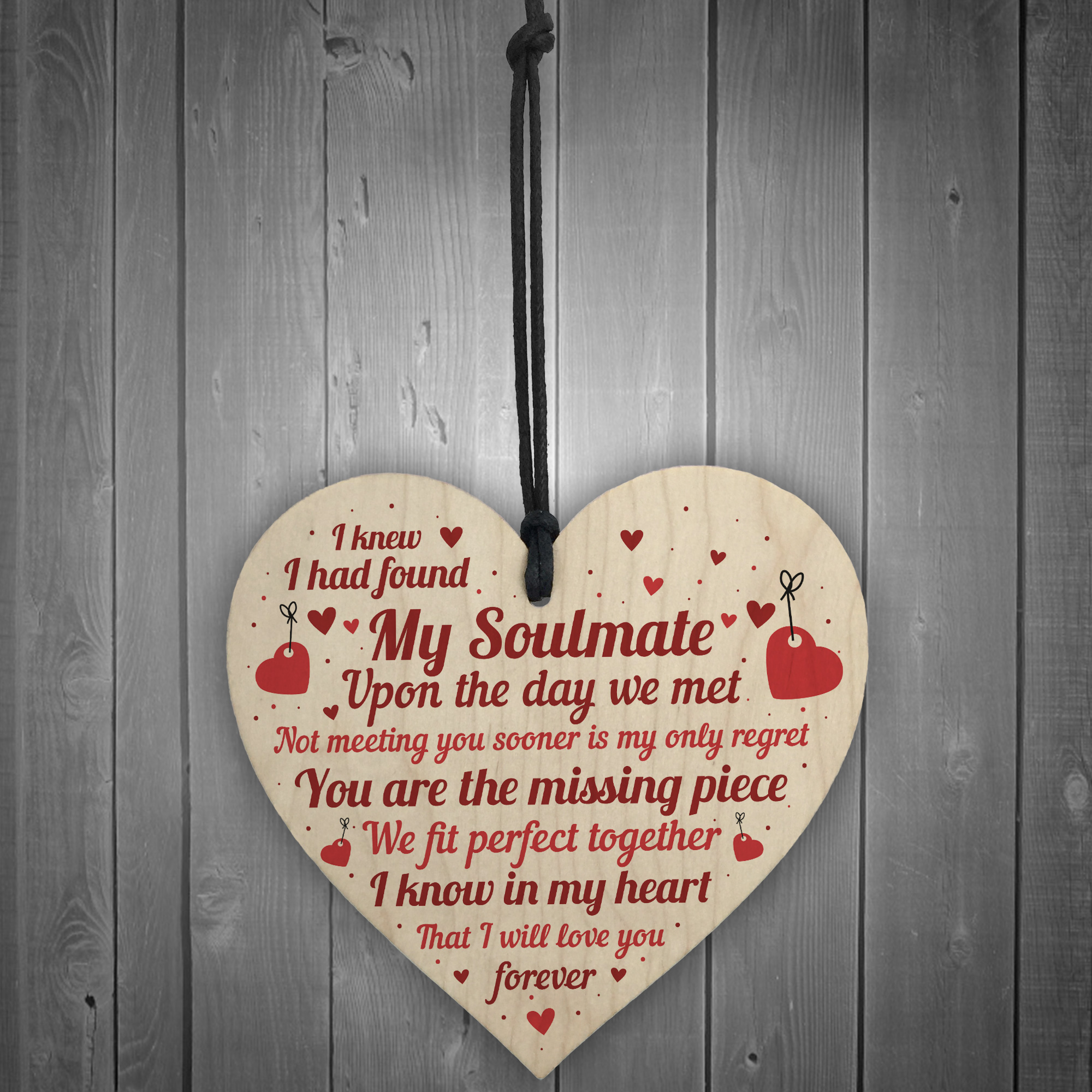 Valentines Anniversary Gift For Him Her Wood Heart Gift For Boyfriend