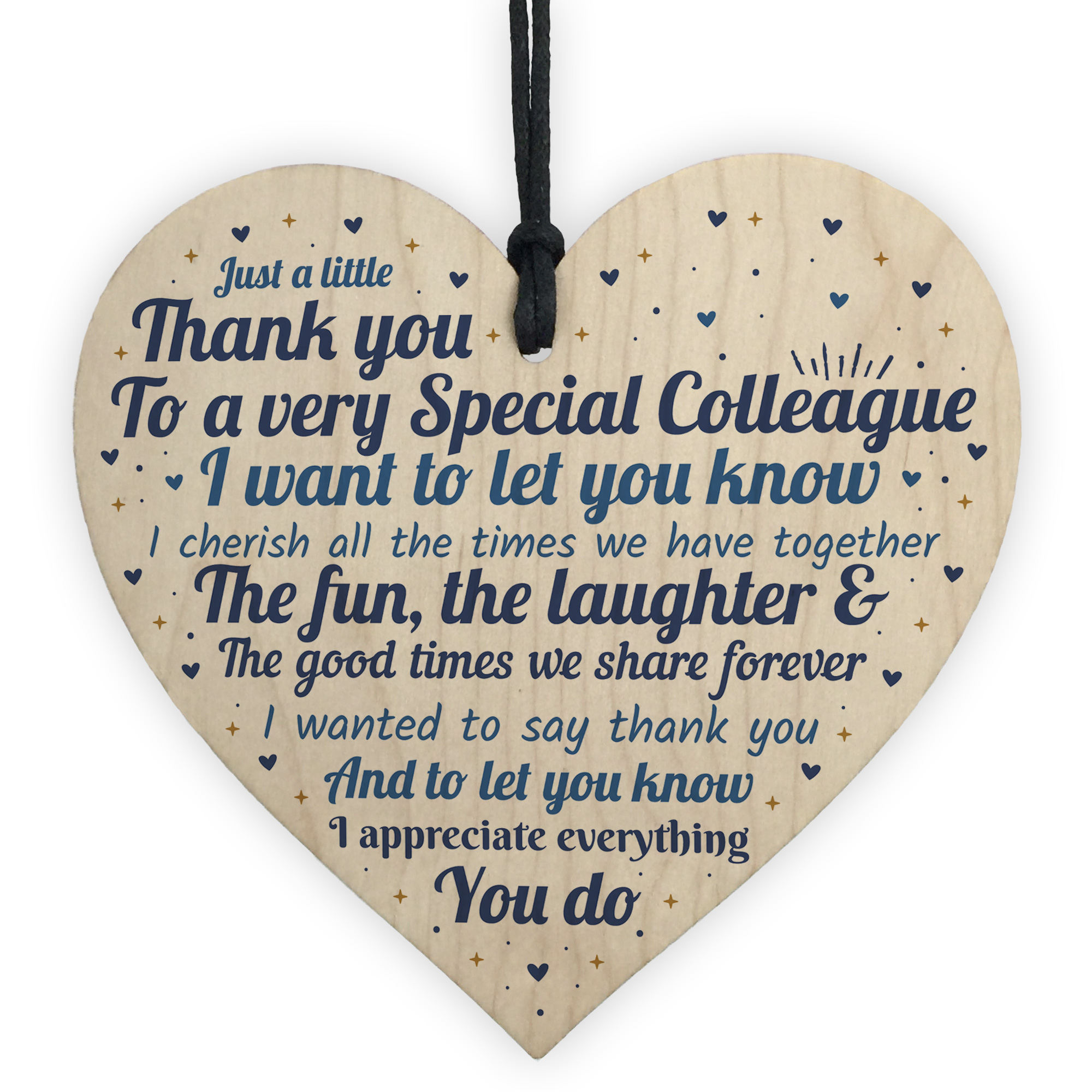 Special Colleague Thank You Gift Wood Heart Plaque Leaving Job Gift For