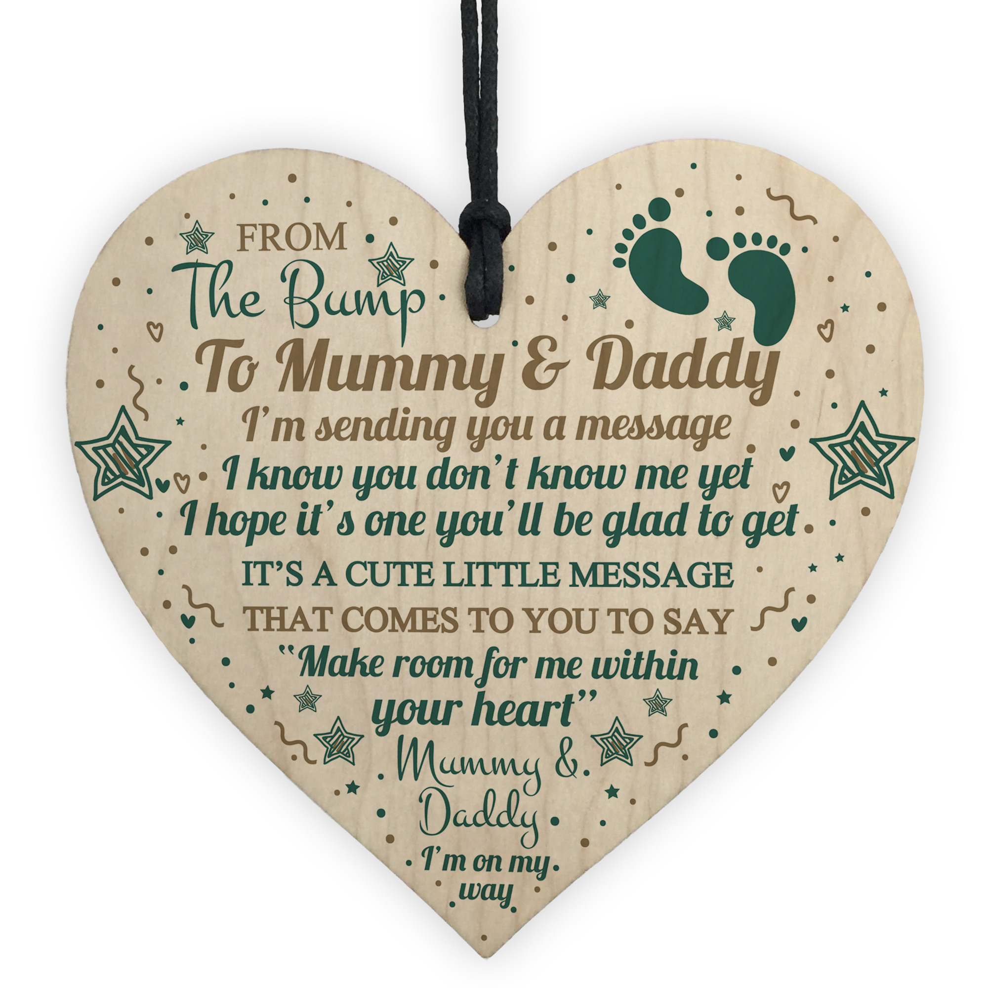 From Bump Gifts Mummy To Be Gifts Daddy To Be Card Wood Heart Baby