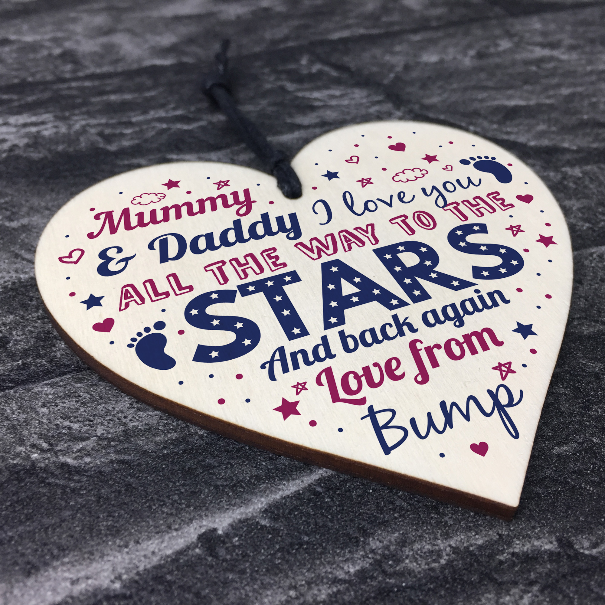 Mummy To Be Gifts Daddy To Be Card Wood Heart From Bump Gifts Baby ...