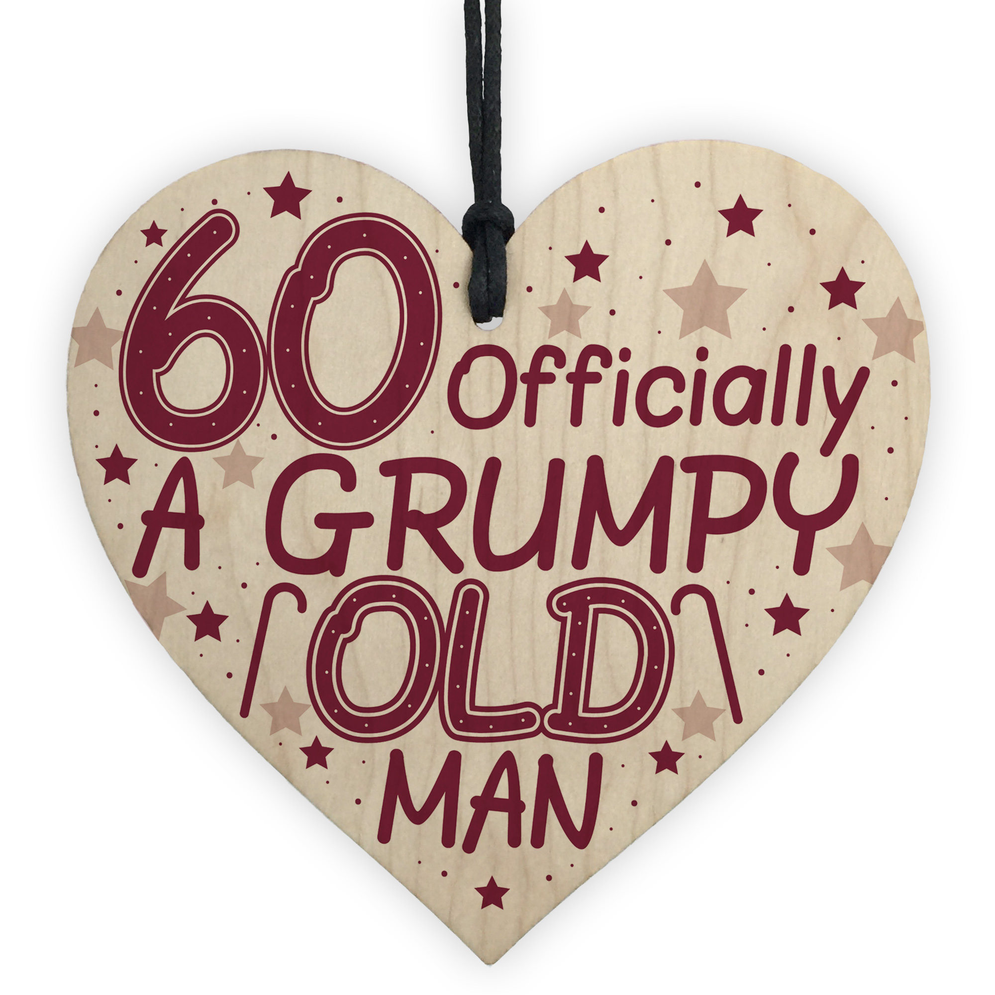 Rude 60th Birthday Funny Wooden Heart Birthday Gift For Dad Grandad Gift For Him