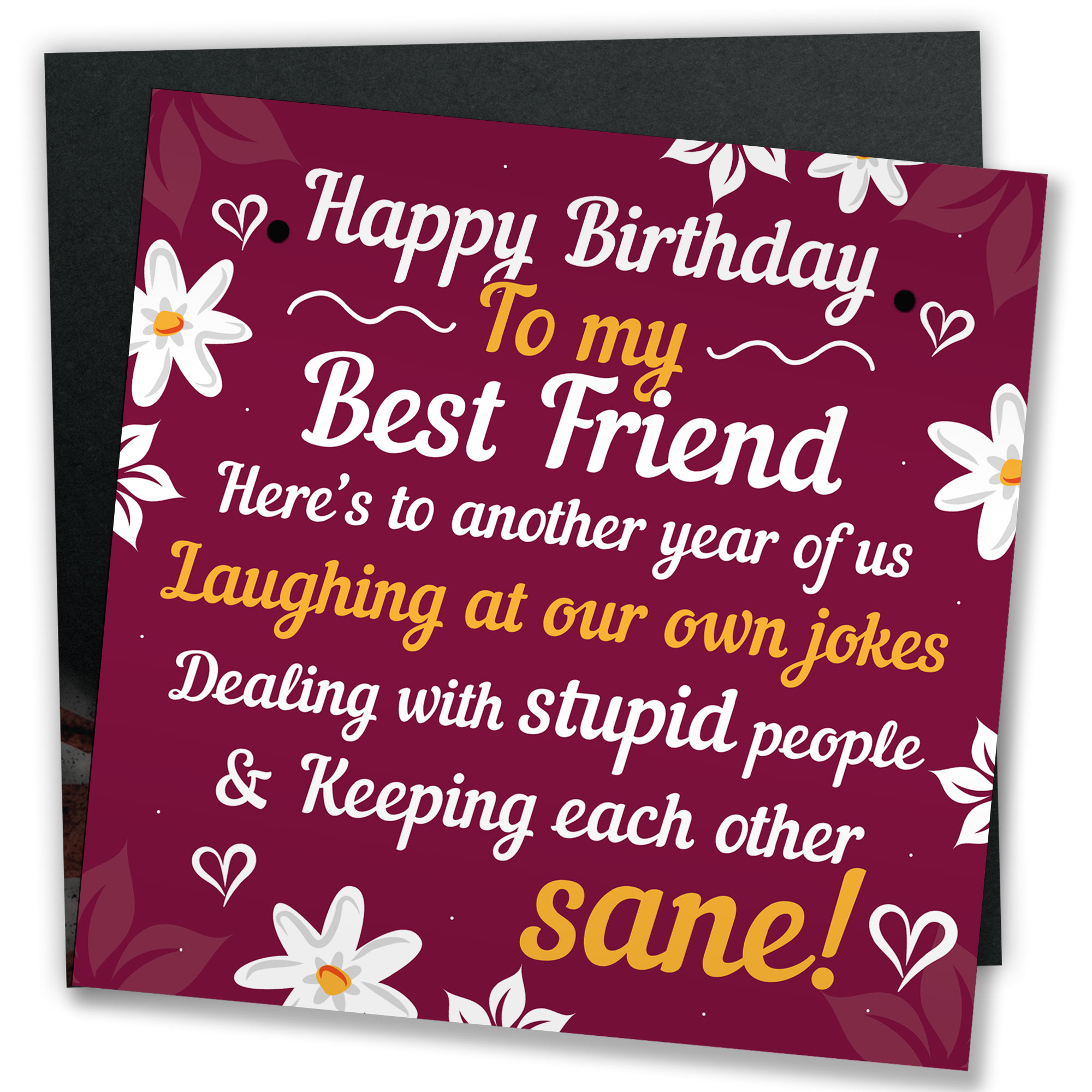 Happy Birthday Card Best Friend Birthday T Friendship Plaque Funny