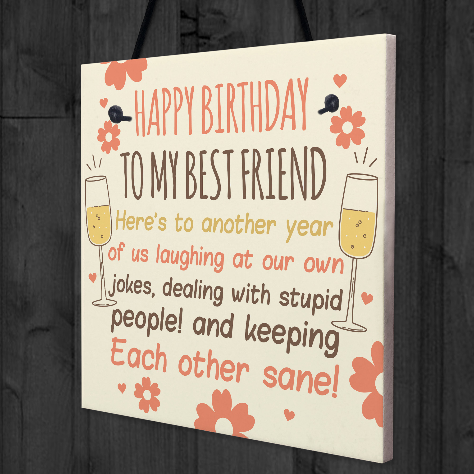 Funny Best Friend Birthday Card Friendship Gifts Sign ...