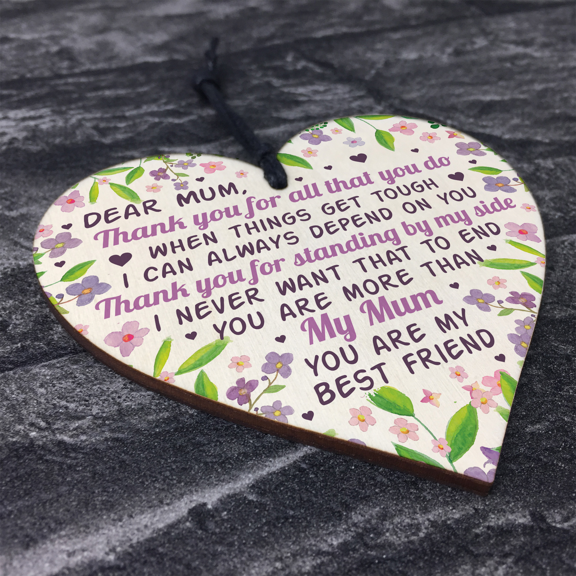 Mother's Day Gift Wooden Heart Mum Gifts Mum Birthday Gift From