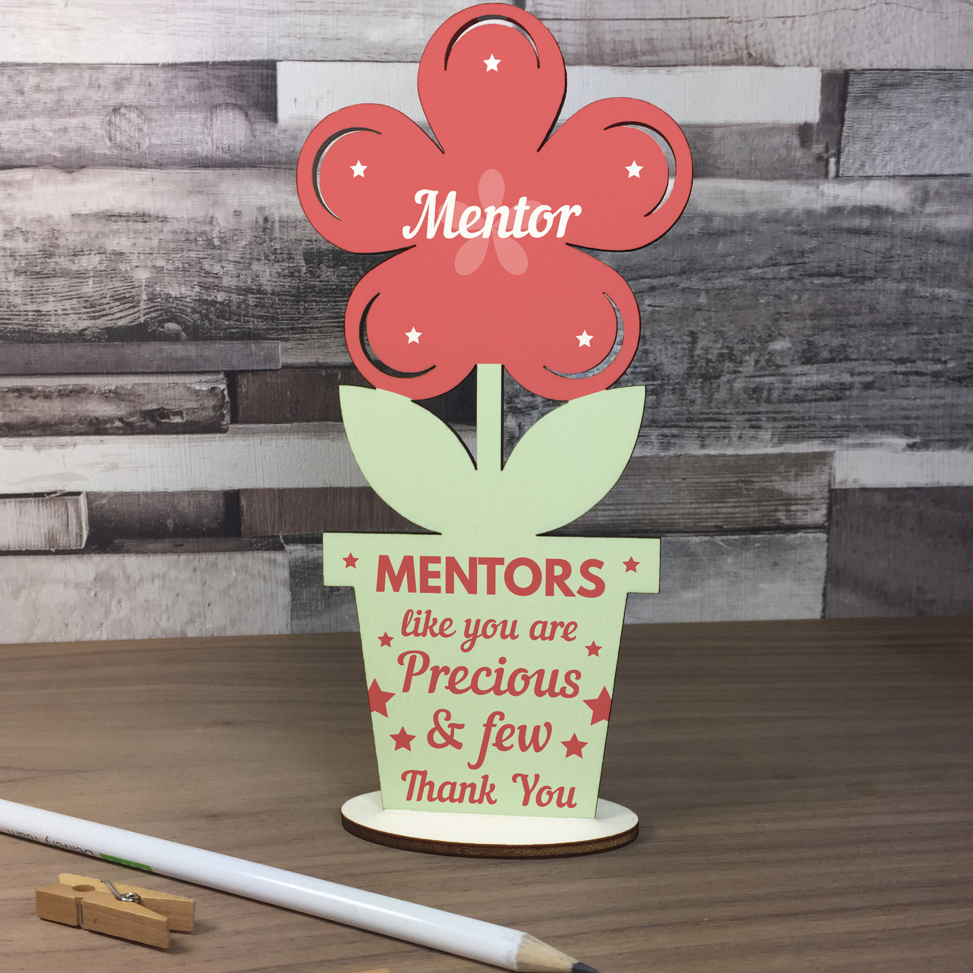 MENTOR Gifts Wooden Flower Thank You Gift For Teacher Mentor Leaving