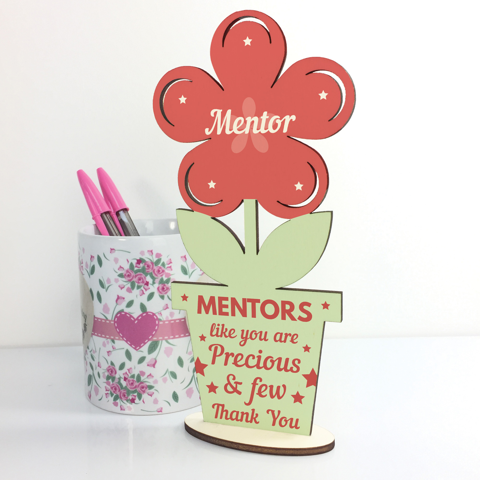 MENTOR Gifts Wooden Flower Thank You Gift For Teacher Mentor Leaving