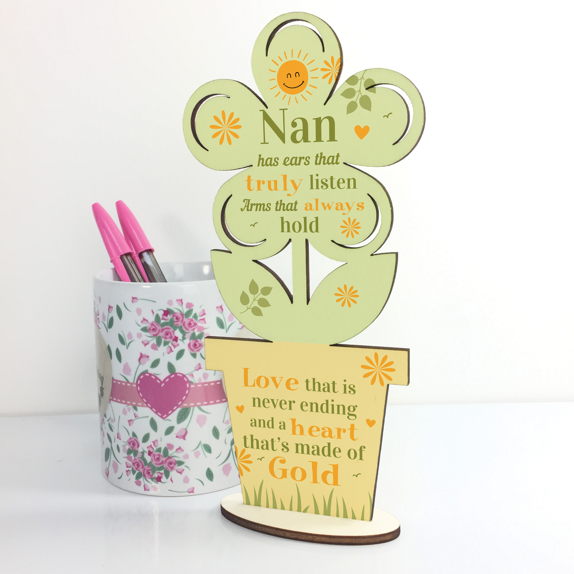 Nan Gifts Wooden Flower Nan Birthday Gifts From Grandchildren