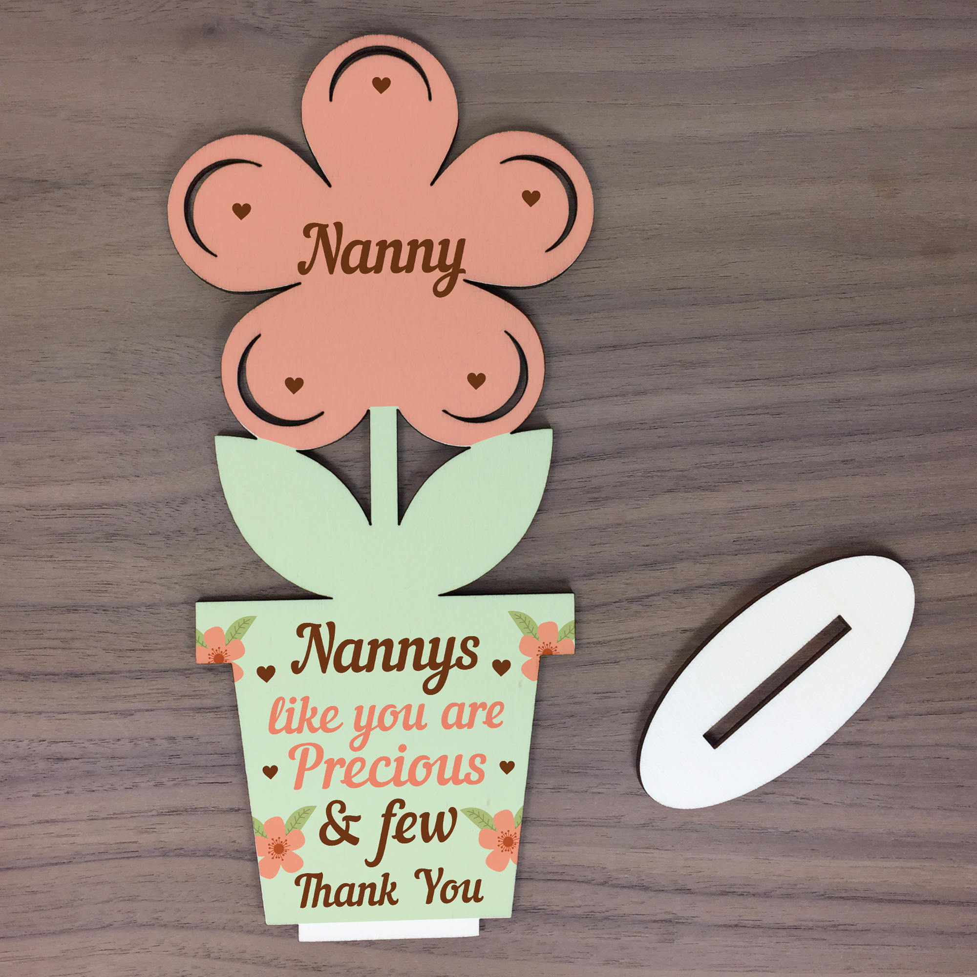 Nanny Gift Nanny Birthday Gift Wooden Flower Mothers Day Gift From Grandchildren eBay
