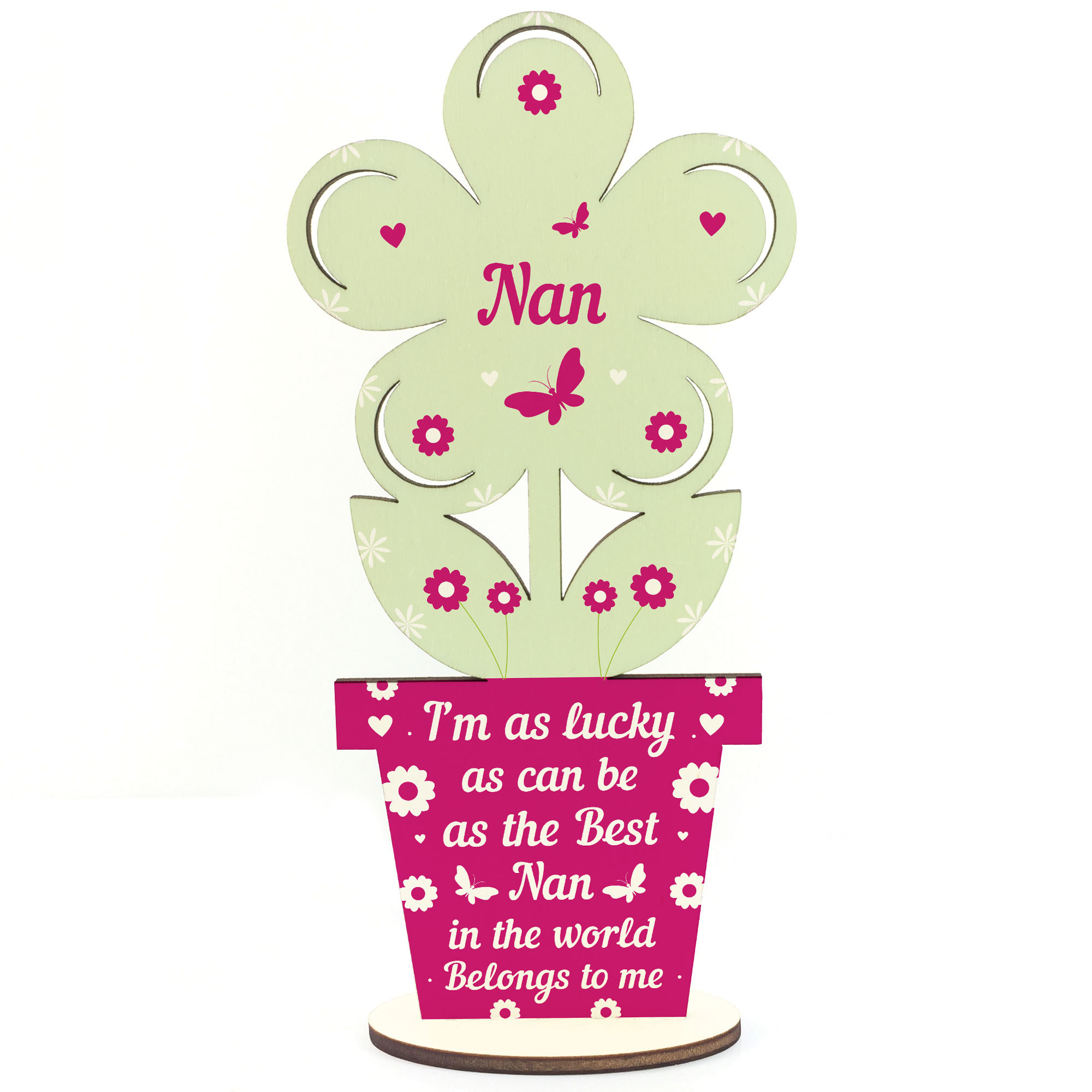 Nan Birthday Christmas Gift Wooden Flower Nan Gift From Grandchildren LOVE Gift 5056293516952 eBay