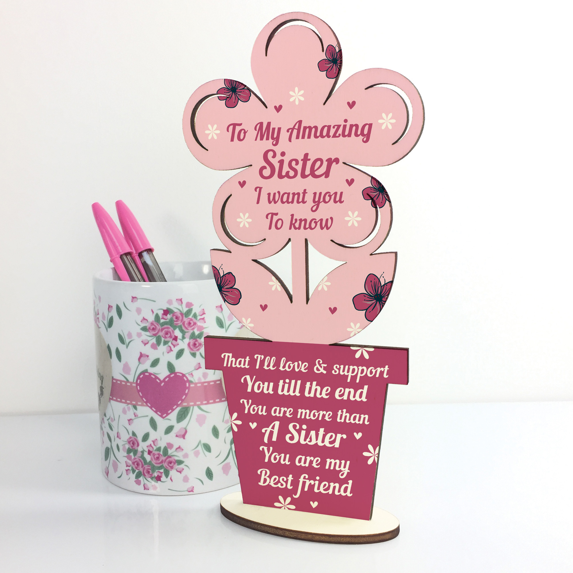 Sister Birthday Christmas Gifts From Brother Sister Wood Flower Best