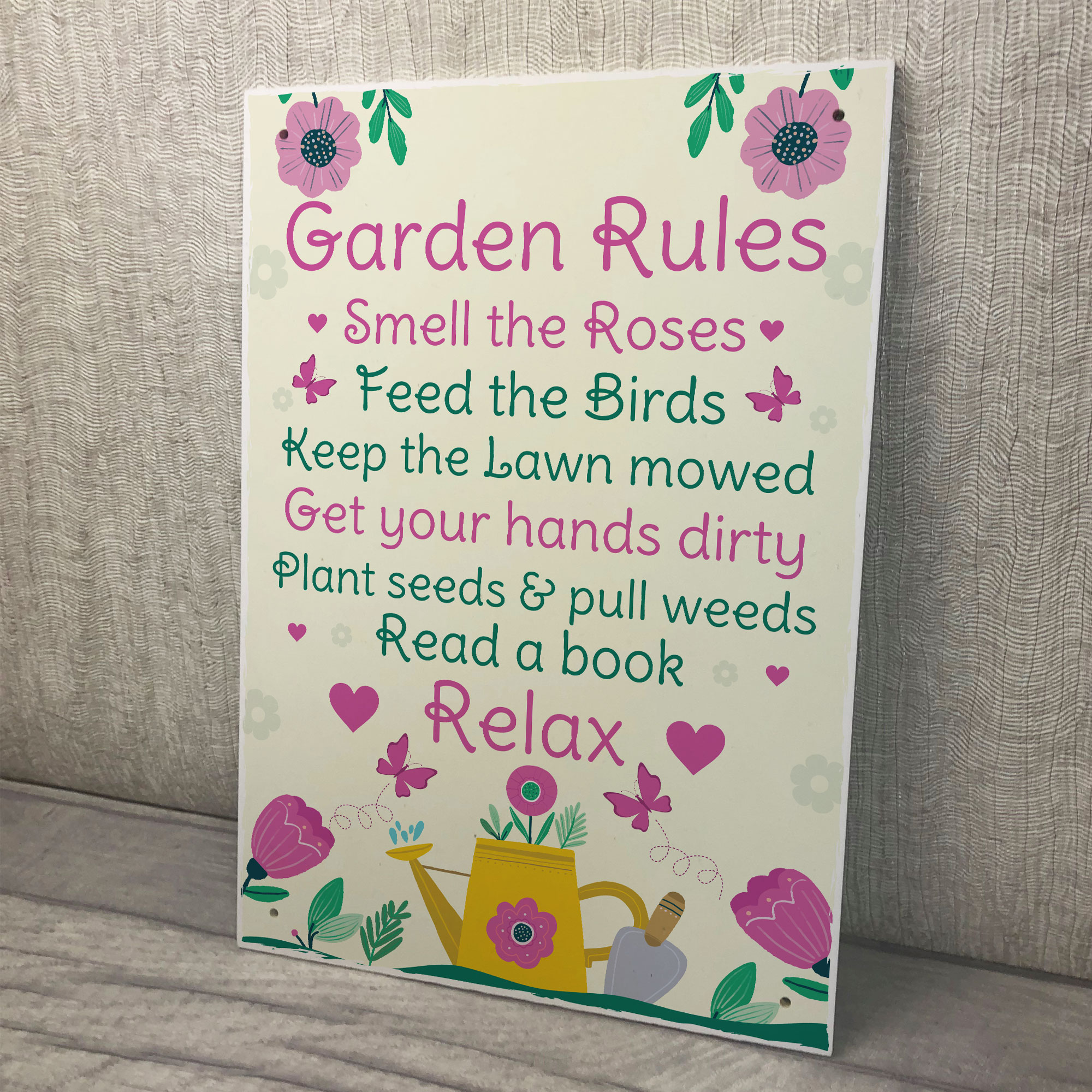 GARDEN RULES Sign Summer House Sign Garden Shed Plaques Gifts For Women