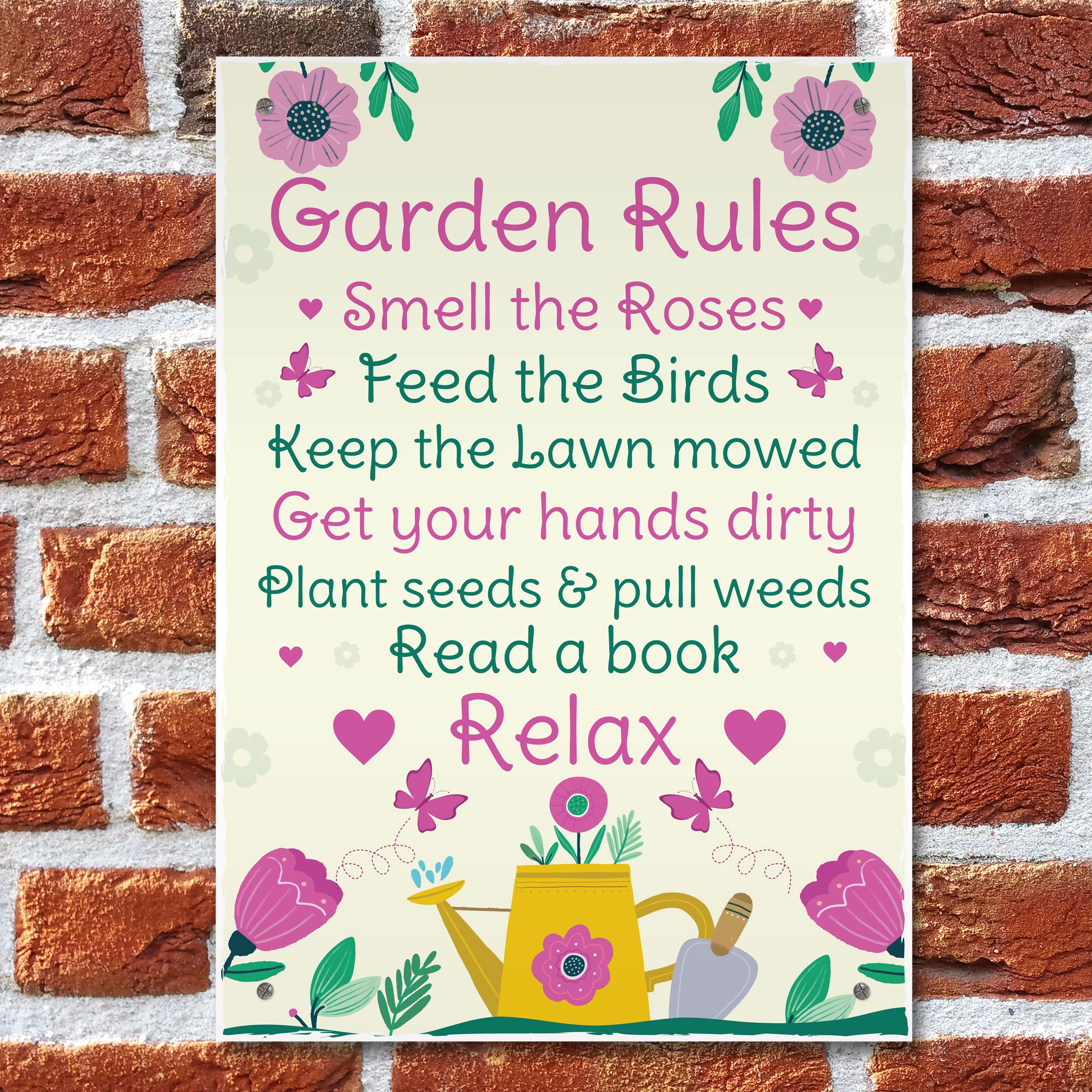 GARDEN RULES Sign Summer House Sign Garden Shed Plaques Gifts For Women