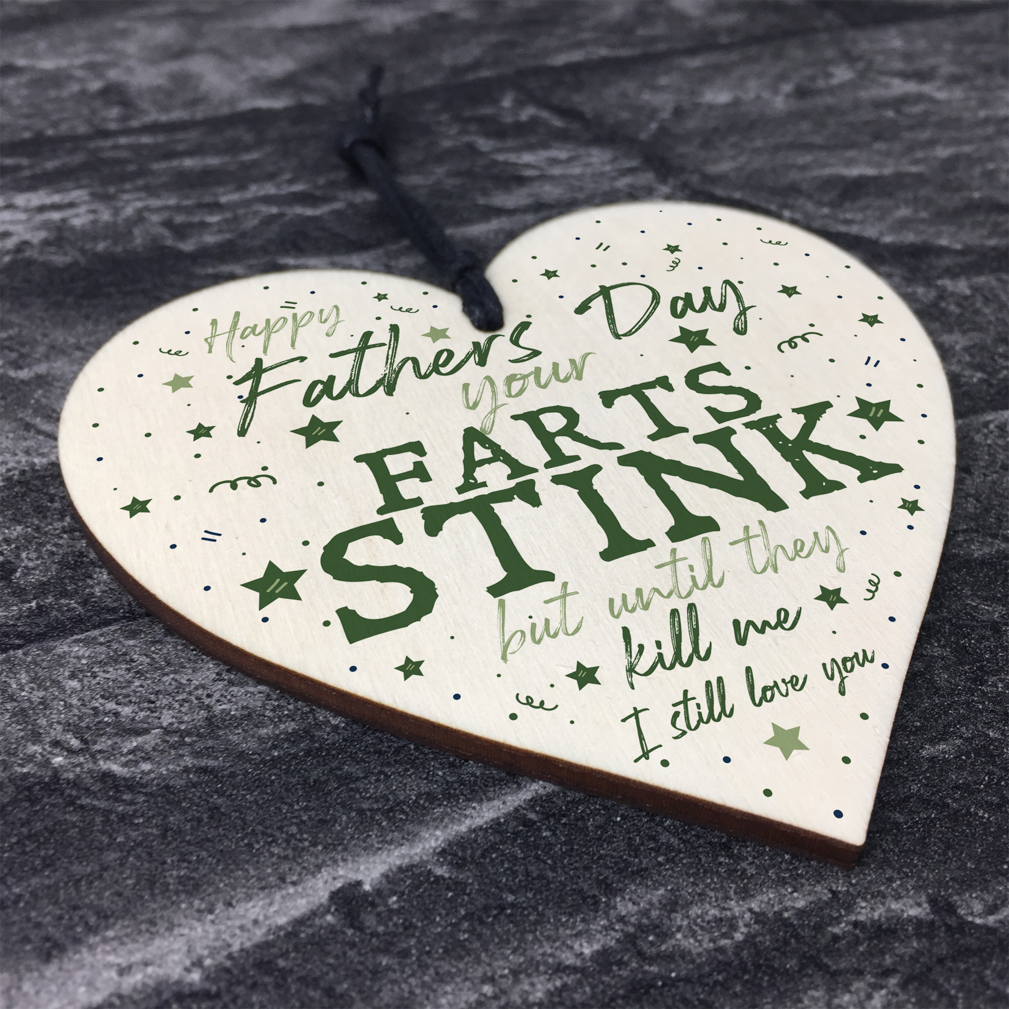 Funny Rude Fathers Day Gifts Novelty Wooden Heart Gift For Dad From Daughter Son eBay