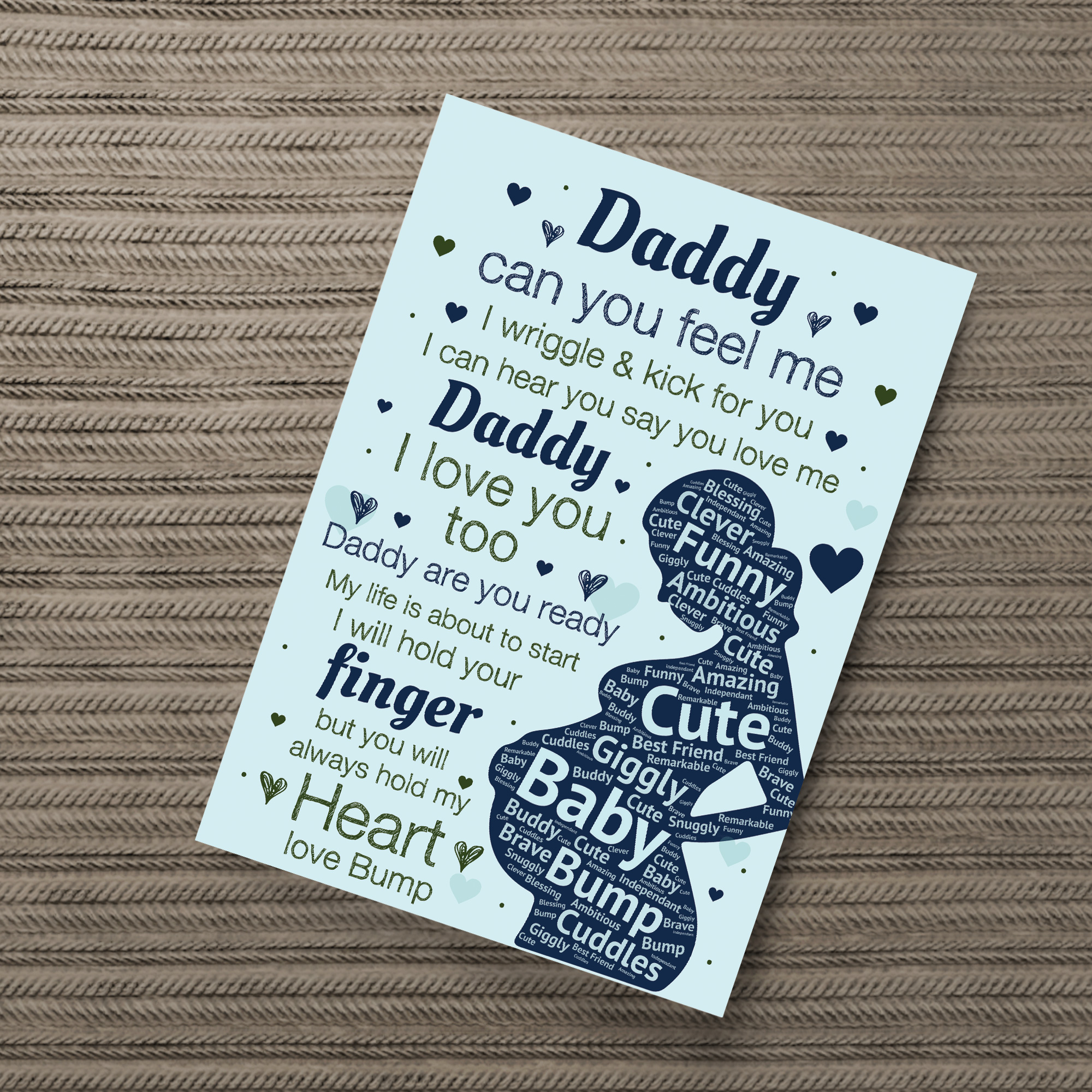 Daddy To Be Gifts Baby Shower Gift For Dad Wood Heart Fathers Day Gift