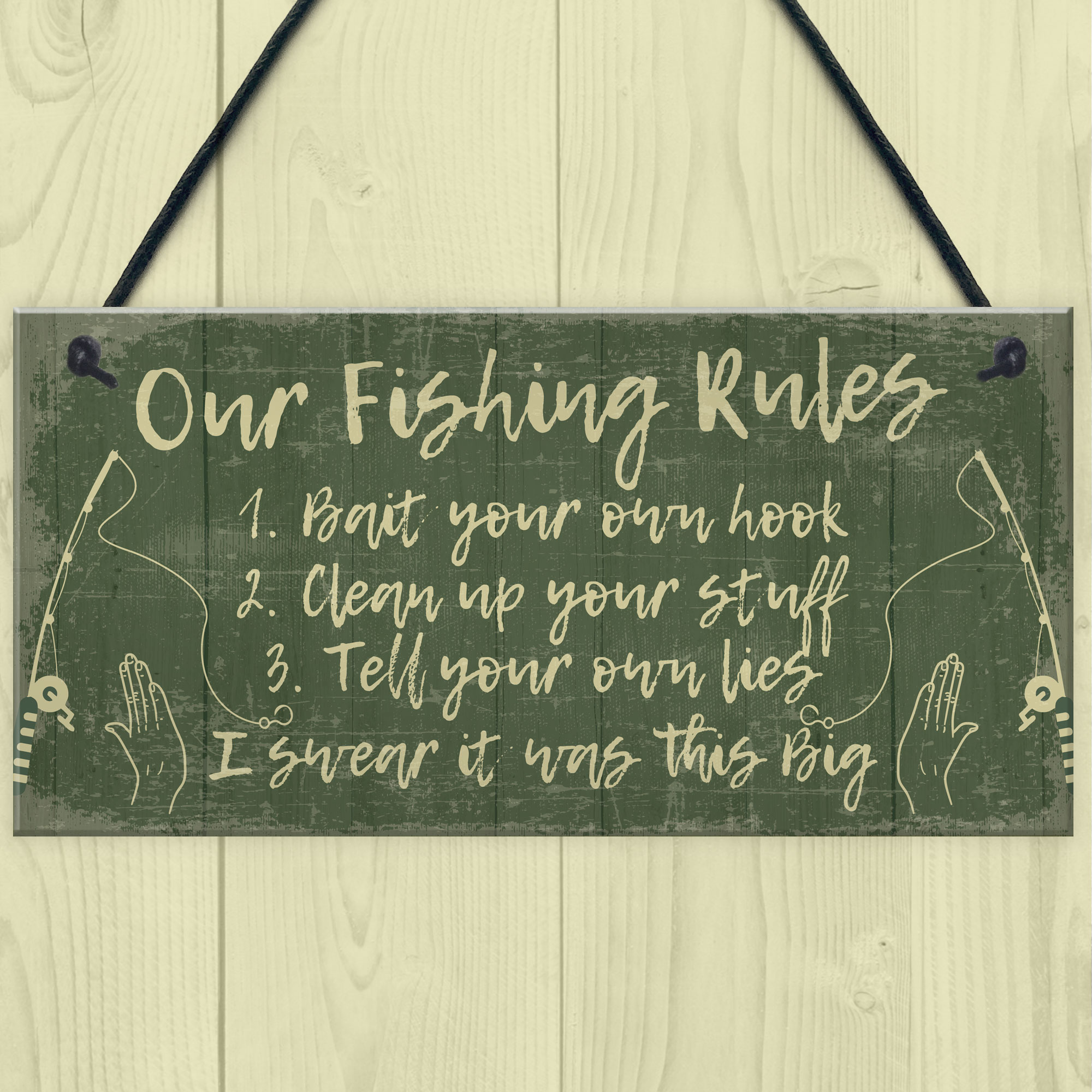 Funny Fishing Gift Fishing Rules Sign Garden Shed Man Cave Plaque Dad Gifts eBay