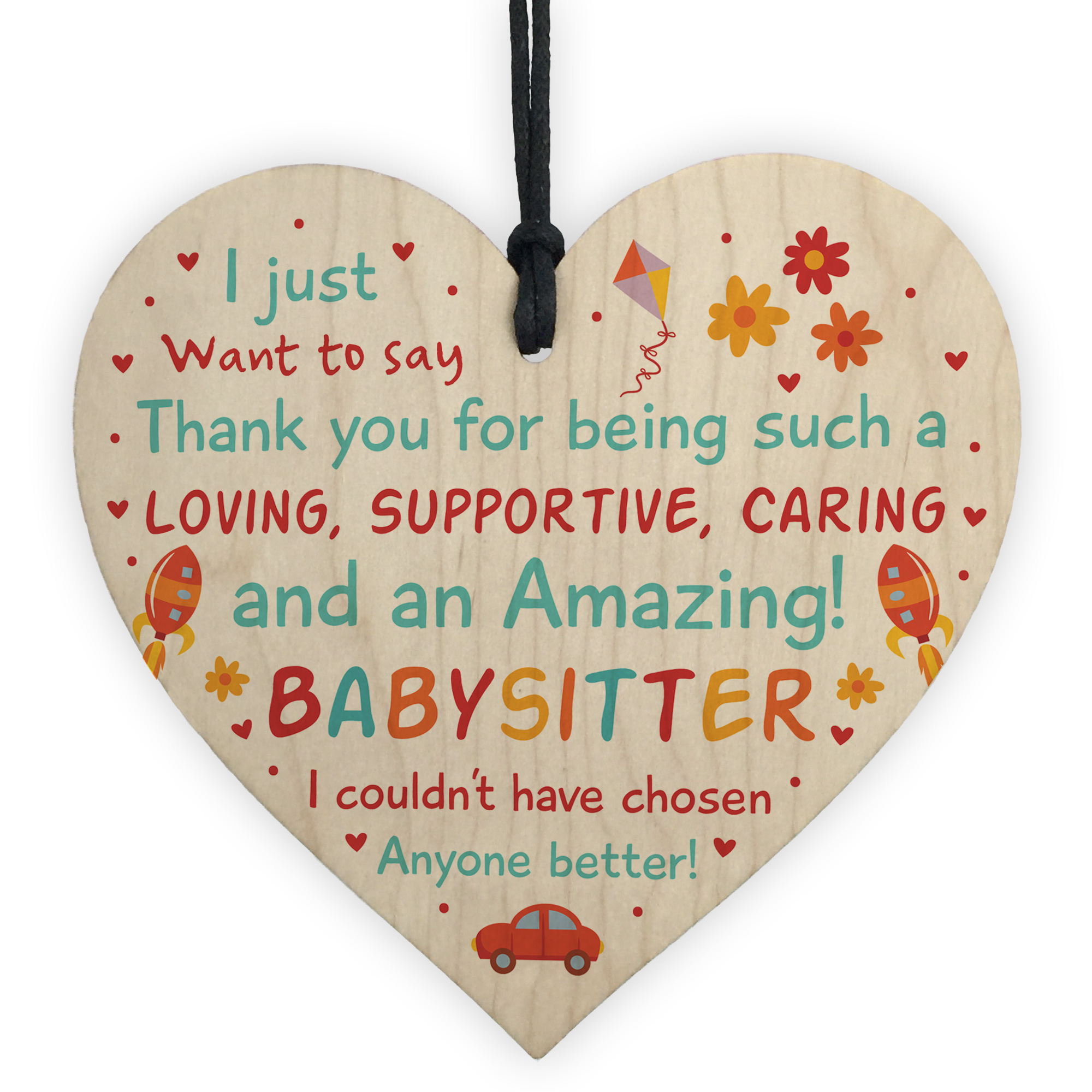 Babysitter Thank You Gifts Wooden Heart Gift For Childminder Nursery