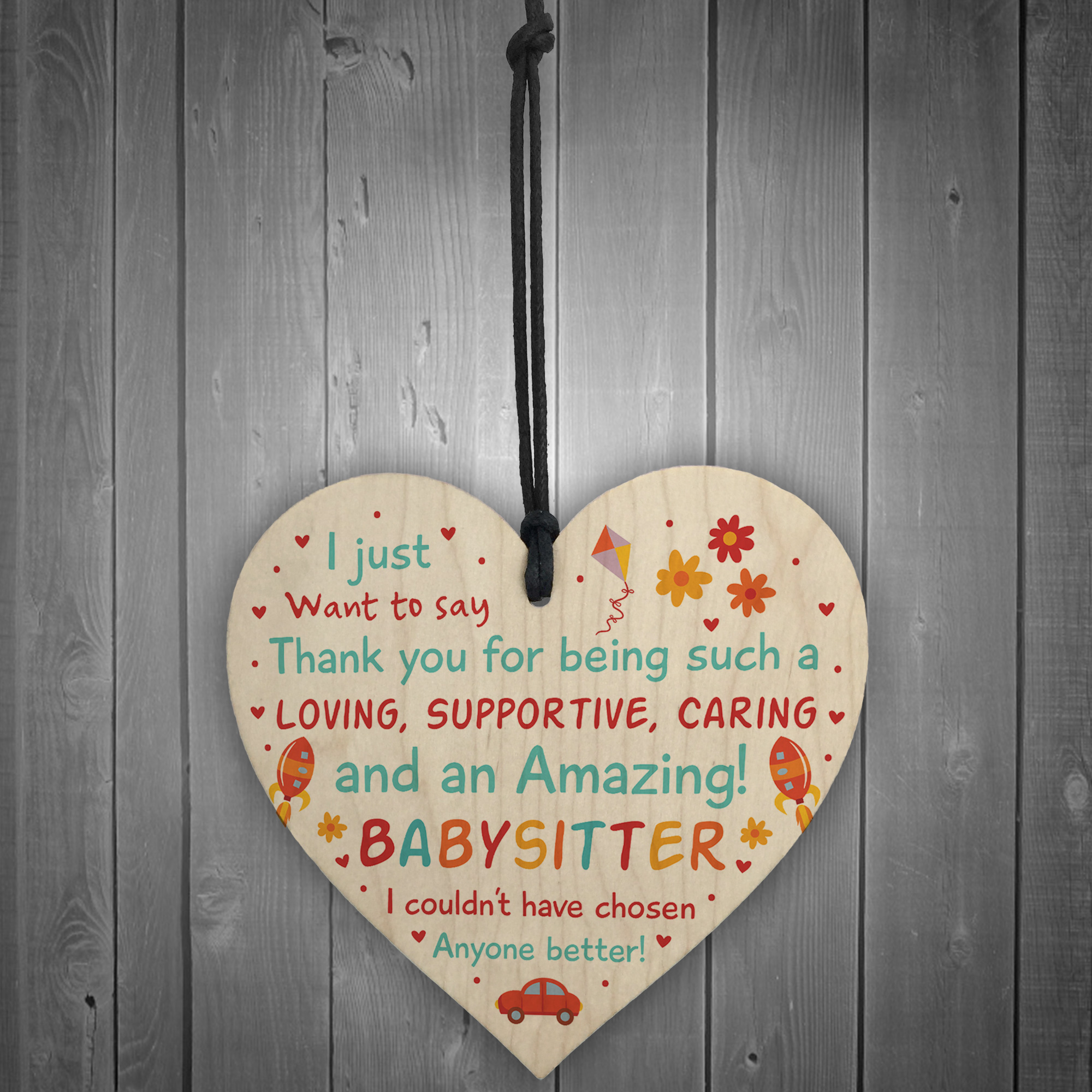 Babysitter Thank You Gifts Wooden Heart Gift For Childminder Nursery